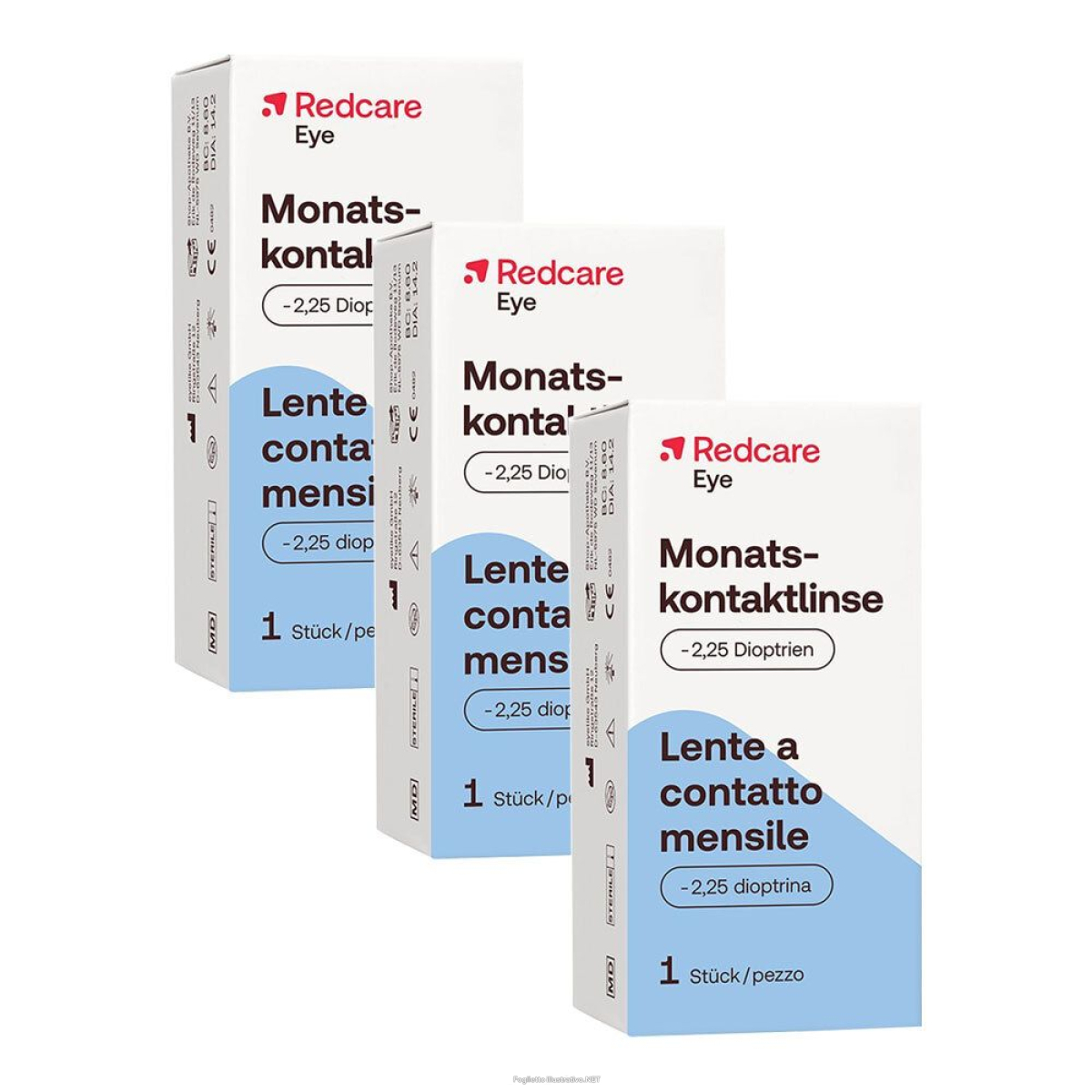 Cerca Offerte di redcare lente a contatto mensile -2,25 diottrie set da 3 - risparmia i e acquista online