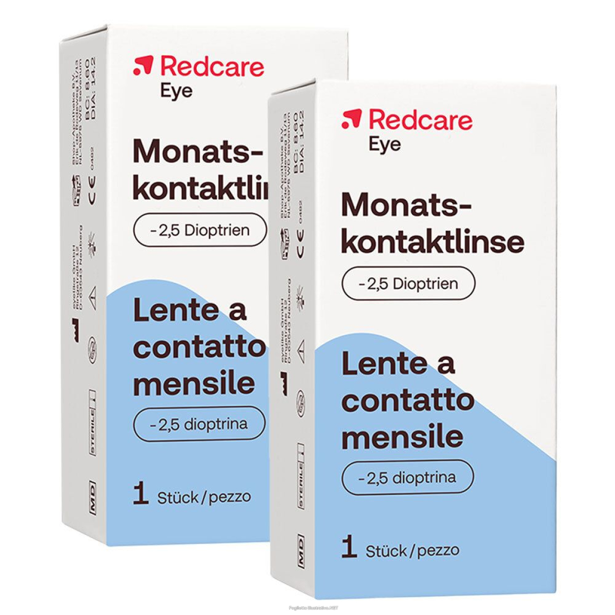 Cerca Offerte di redcare lente a contatto mensile -2,5 diottrie set da 2 - risparmia il e acquista online