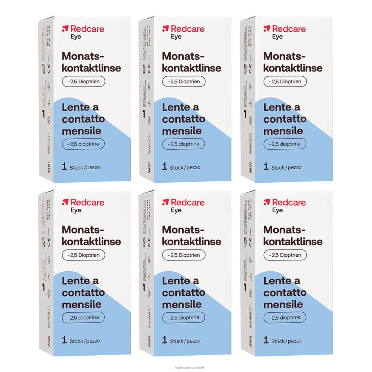 Cerca Offerte di redcare lente a contatto mensile -2,5 diottrie set da 6 - risparmia il e acquista online