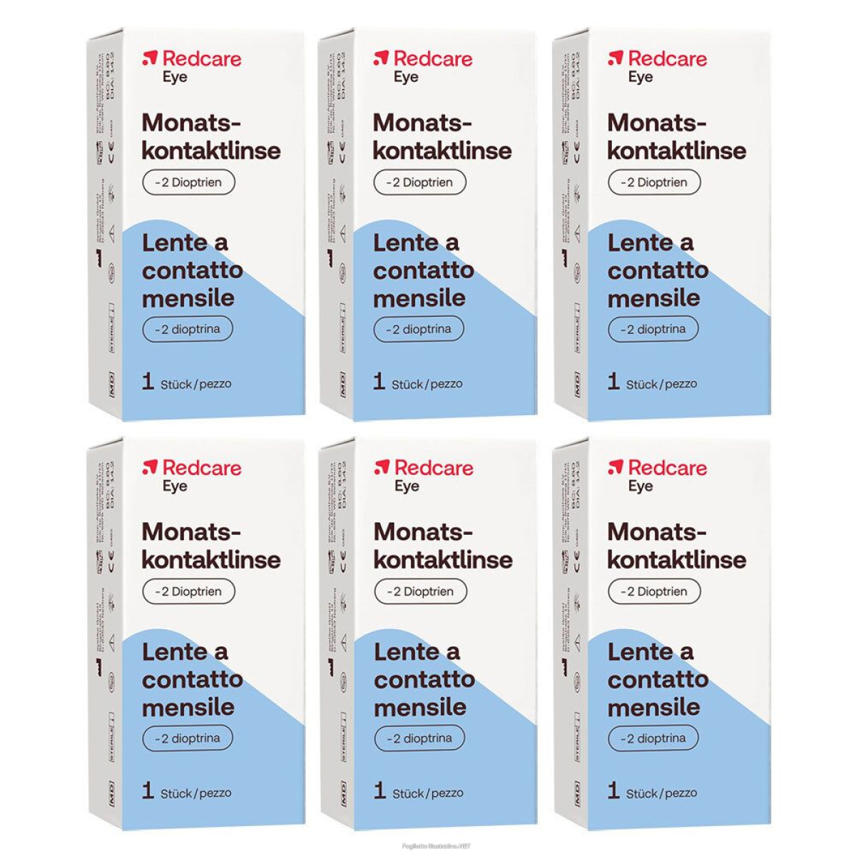 Cerca Offerte di redcare lente a contatto mensile -2 diottrie set da 6 - risparmia il 3 e acquista online