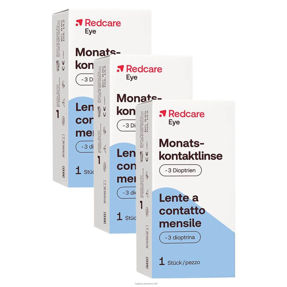 Cerca Offerte di redcare lente a contatto mensile -3 diottrie set da 3 - risparmia il e acquista online