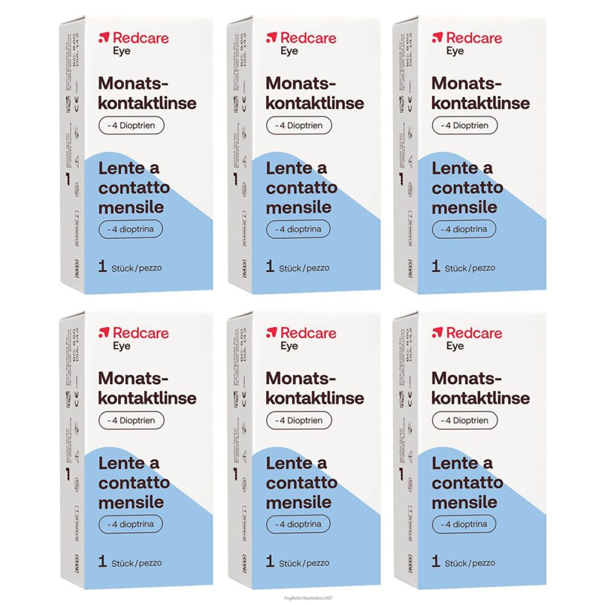 Cerca Offerte di redcare lente a contatto mensile -4 diottrie set da 6 - risparmia il 3 e acquista online