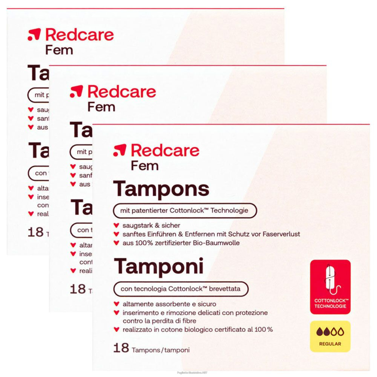 Cerca Offerte di redcare tampons regular 3x18 pz tampone e acquista online
