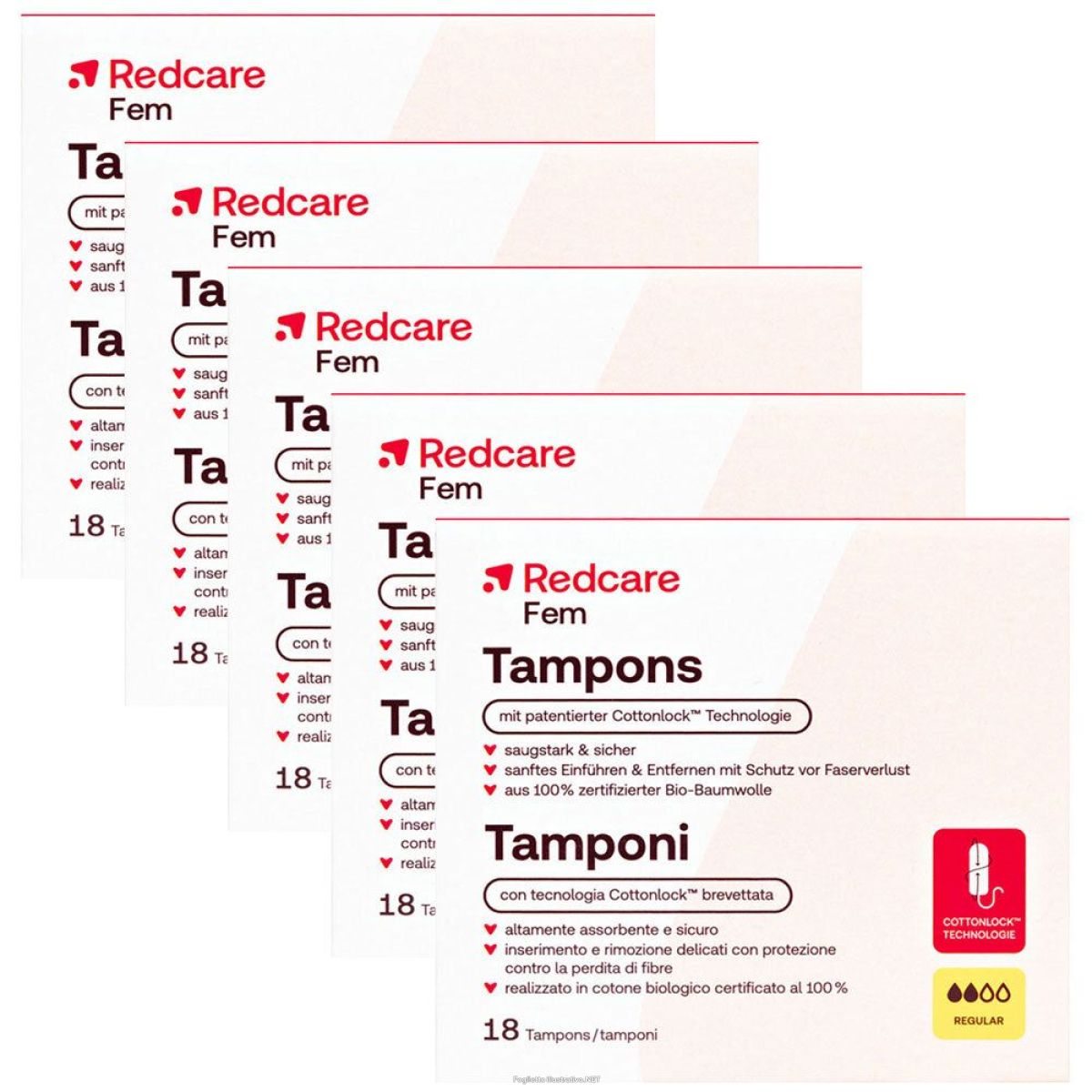 Cerca Offerte di redcare tampons regular 5x18 pz tampone e acquista online