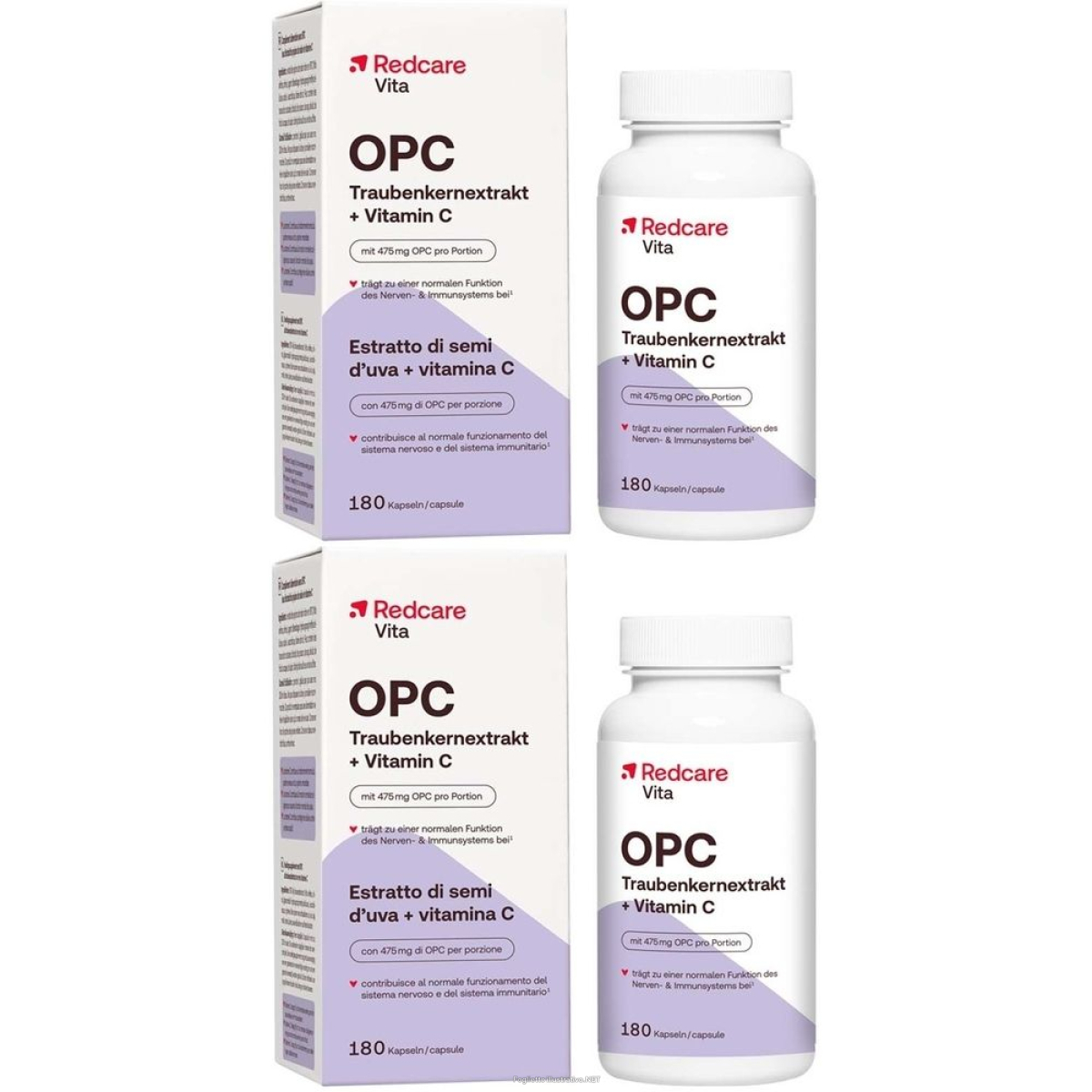 Cerca Offerte di redcare vita opc estratto di semi d'uva + vitamina c set da 2 - rispar e acquista online