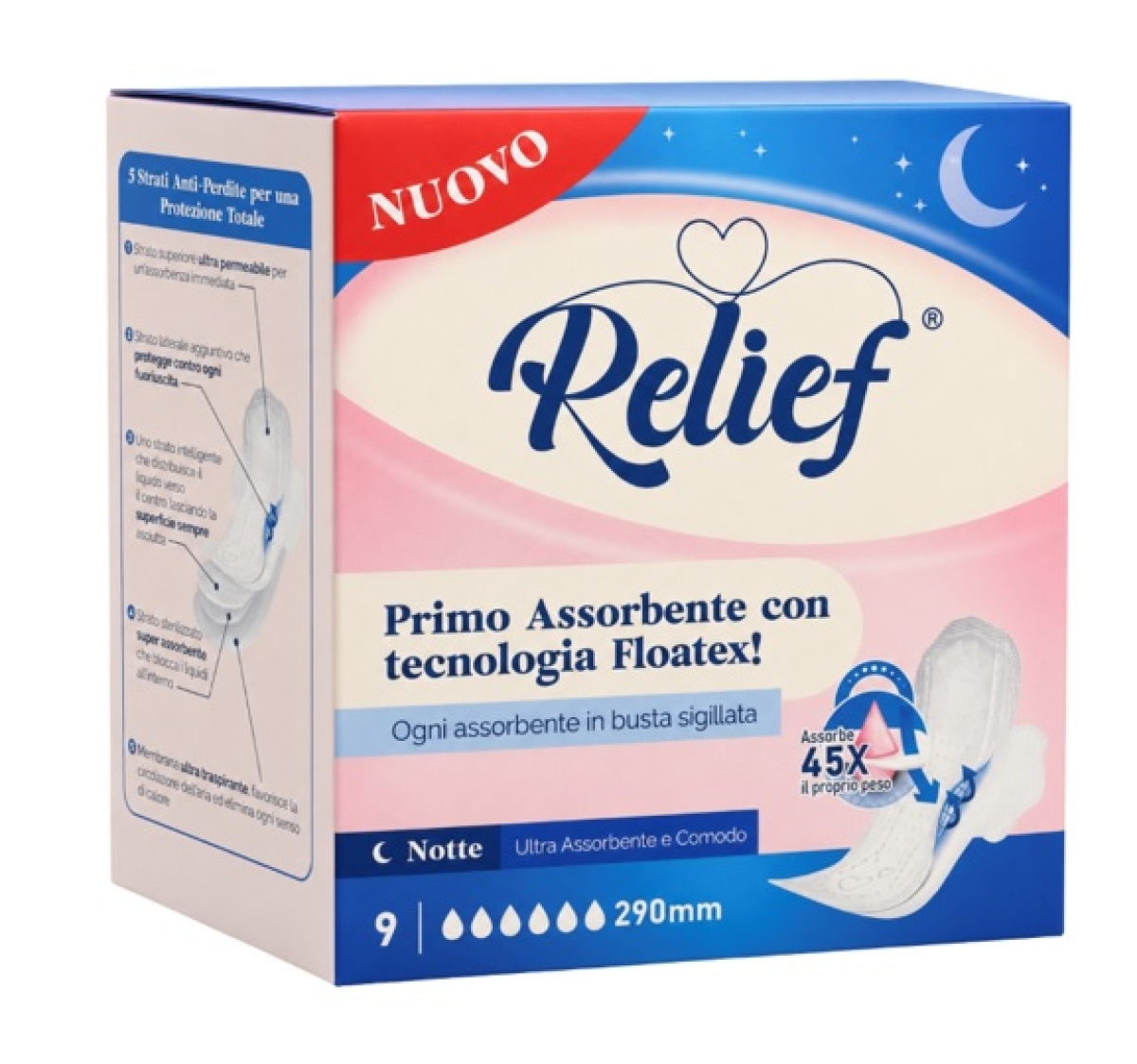 Cerca Offerte di Relief assorbenti notte 9 pezzi e acquista online