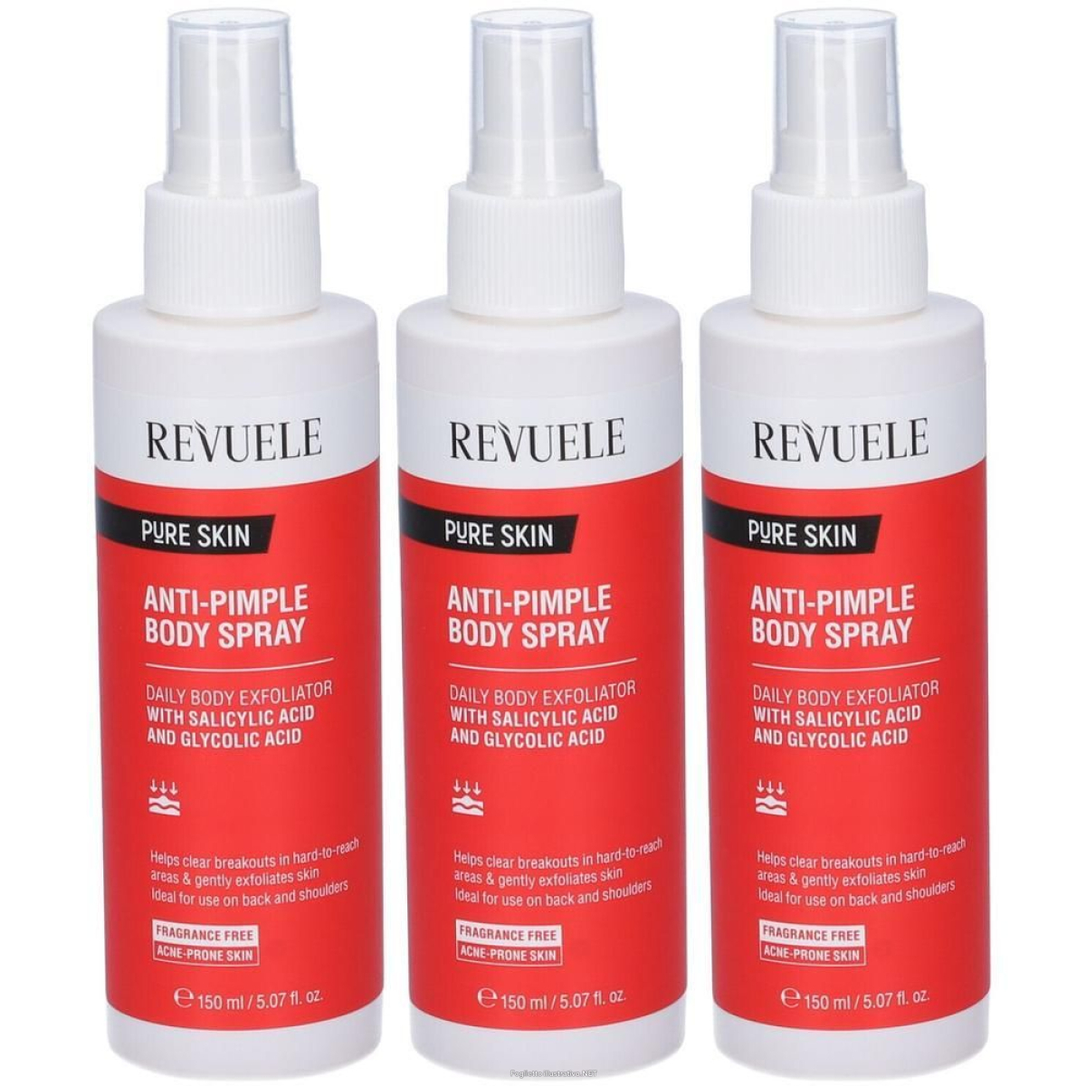 Cerca Offerte di revuele spray corpo anti-brufolo 3x150 ml e acquista online