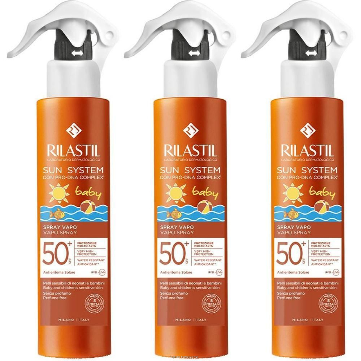 Cerca Offerte di rilastil® sun system baby spray vapo spf 50 3x200 ml e acquista online
