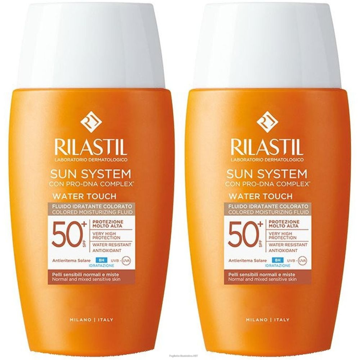 Cerca Offerte di rilastil sun system water touch color fluido spf50+ set da 2 2x50 ml c e acquista online