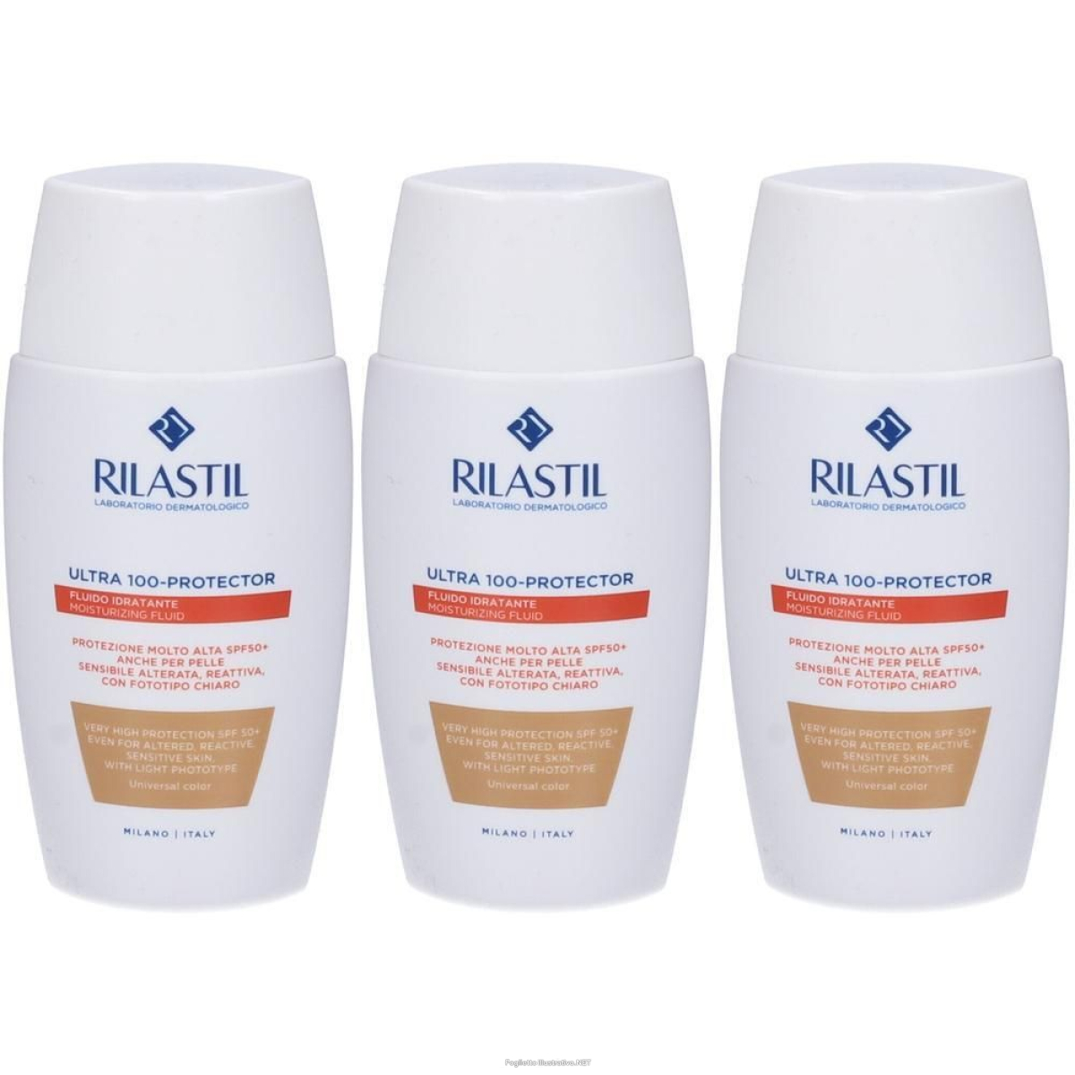 Cerca Offerte di rilastil® ultra 100-protector fluido idratante spf50+ 3x50 ml e acquista online
