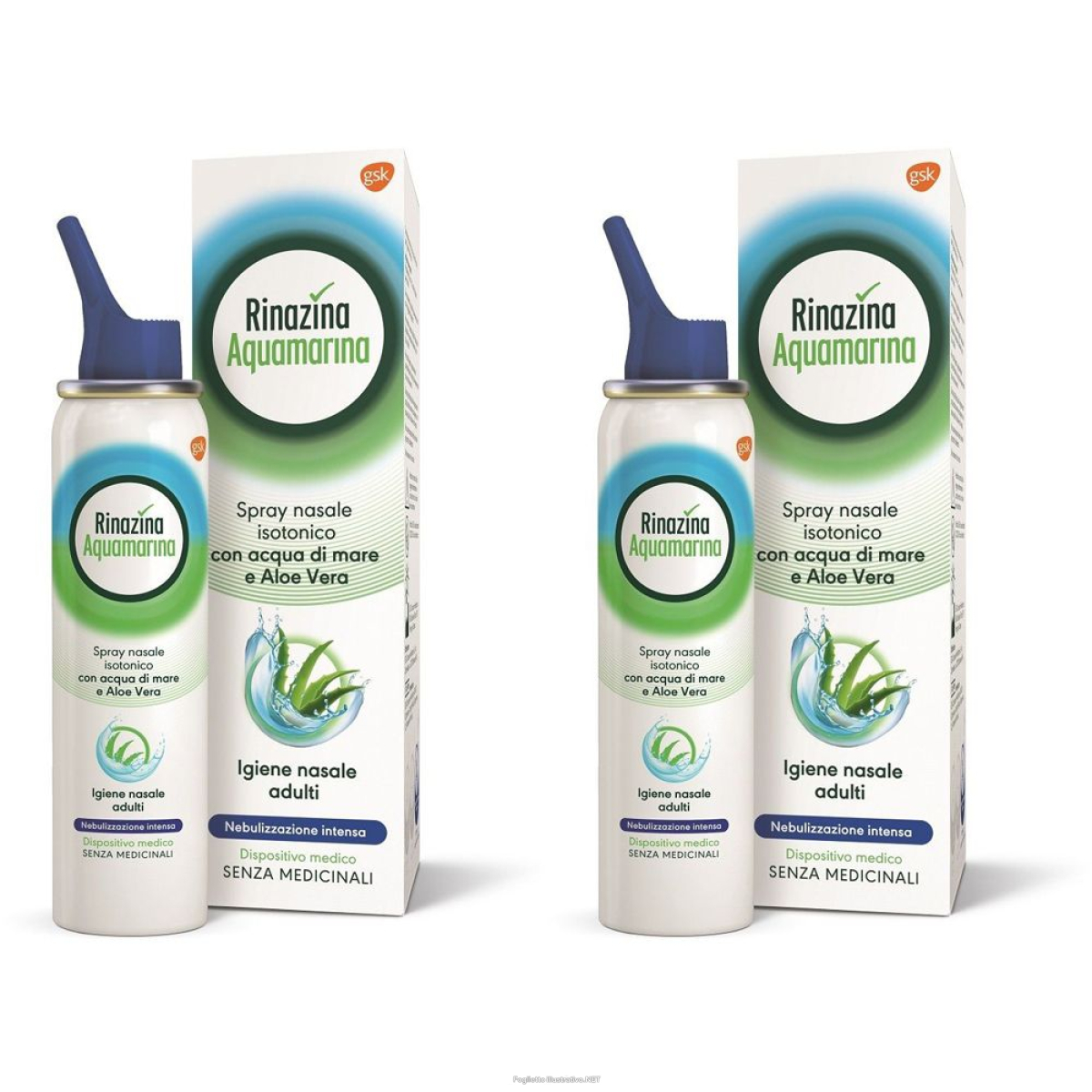 Cerca Offerte di rinazina aquamarina isotonica aloe forte spray set da 2 2x100 ml e acquista online