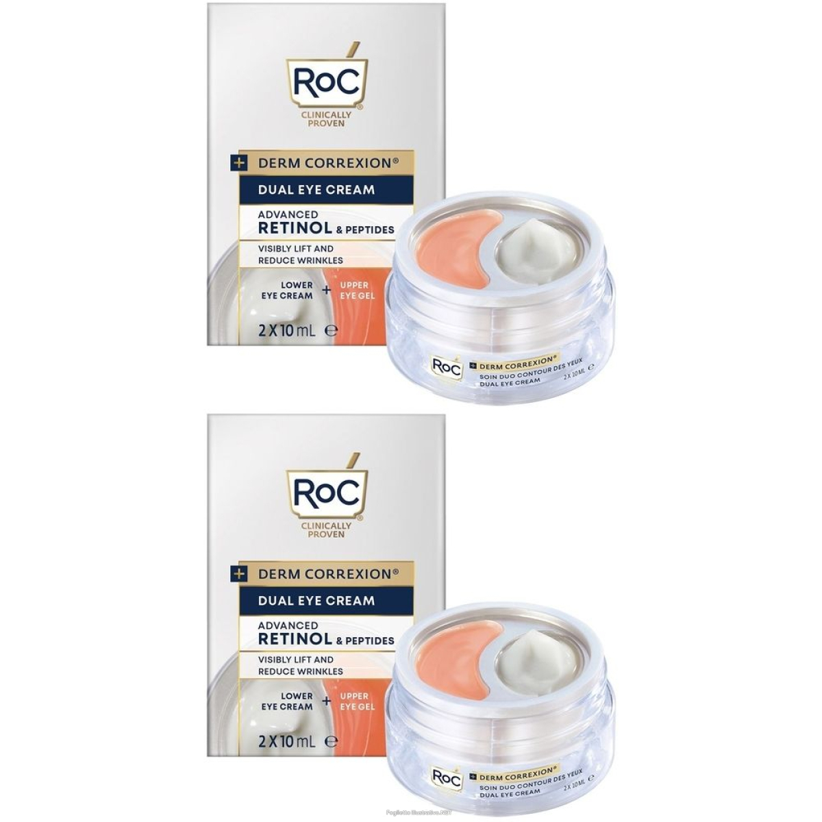 Cerca Offerte di roc derm correxion® crema contorno occhi doppia azione set da 2 2x20 m e acquista online