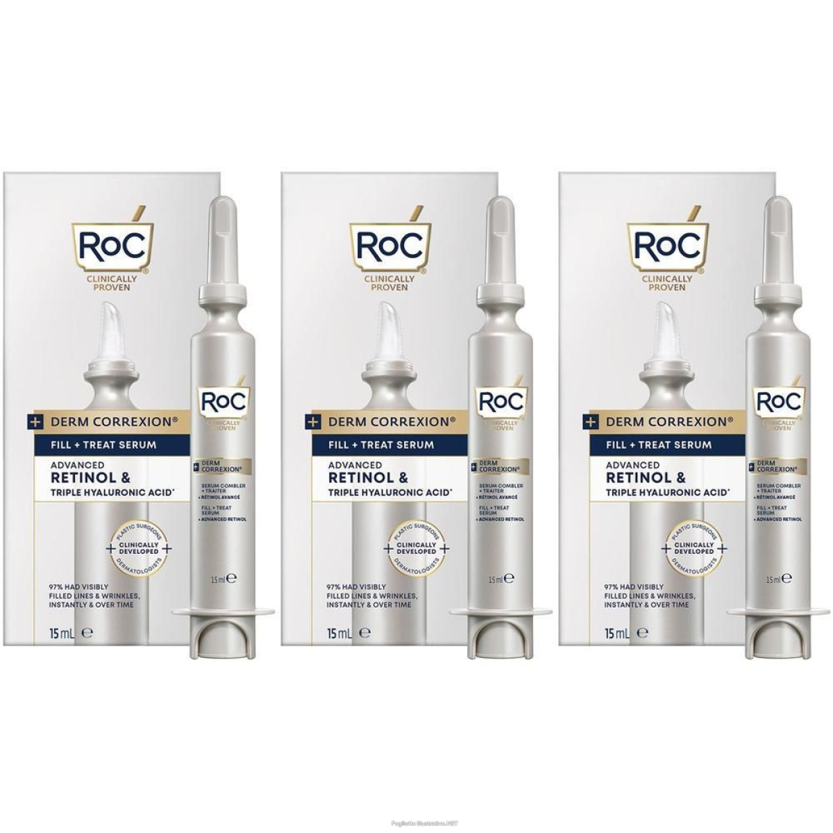 Cerca Offerte di roc derm correxion® fill + treat siero 3x15 ml e acquista online