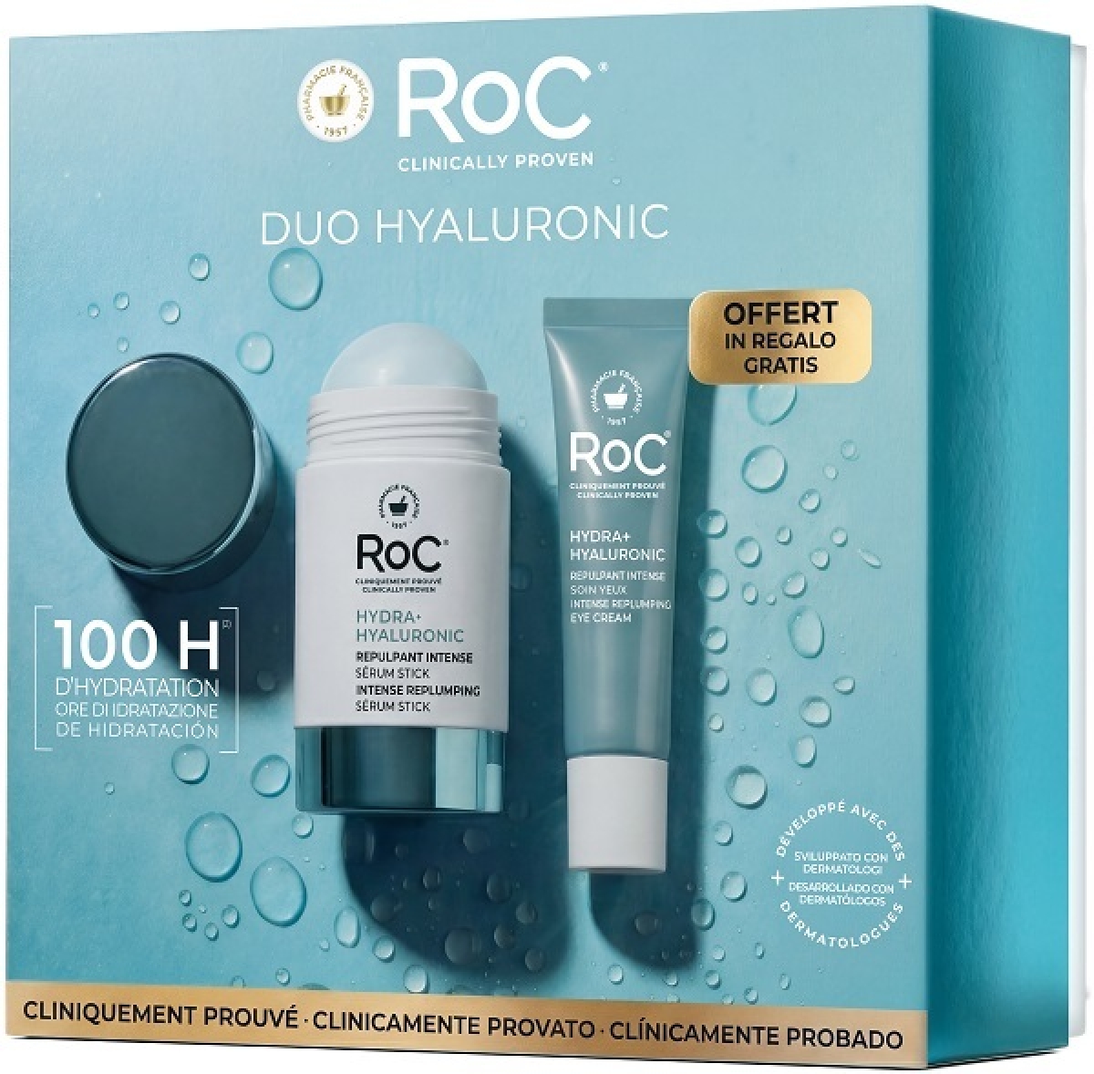 Cerca Offerte di Roc hydra hyaluronic+eye cream cofanetto regalo con siero stick antirughe  30 ml + crema contorno occhi 15 ml e acquista online