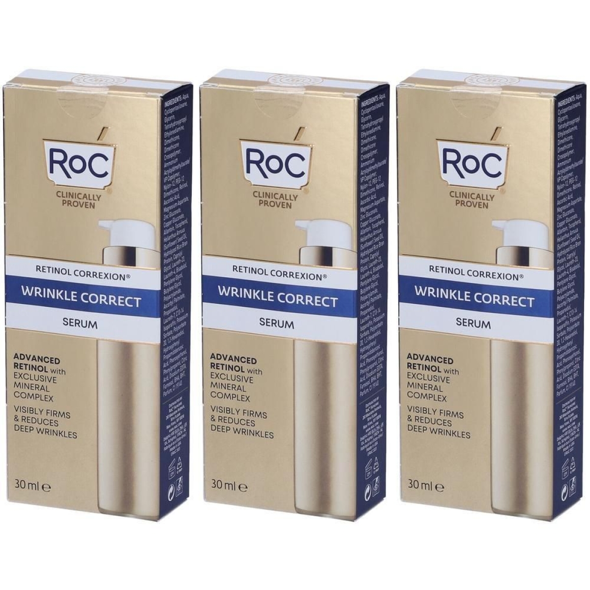 Cerca Offerte di roc retinol correxion wrinkle correct serum 3x30 ml e acquista online