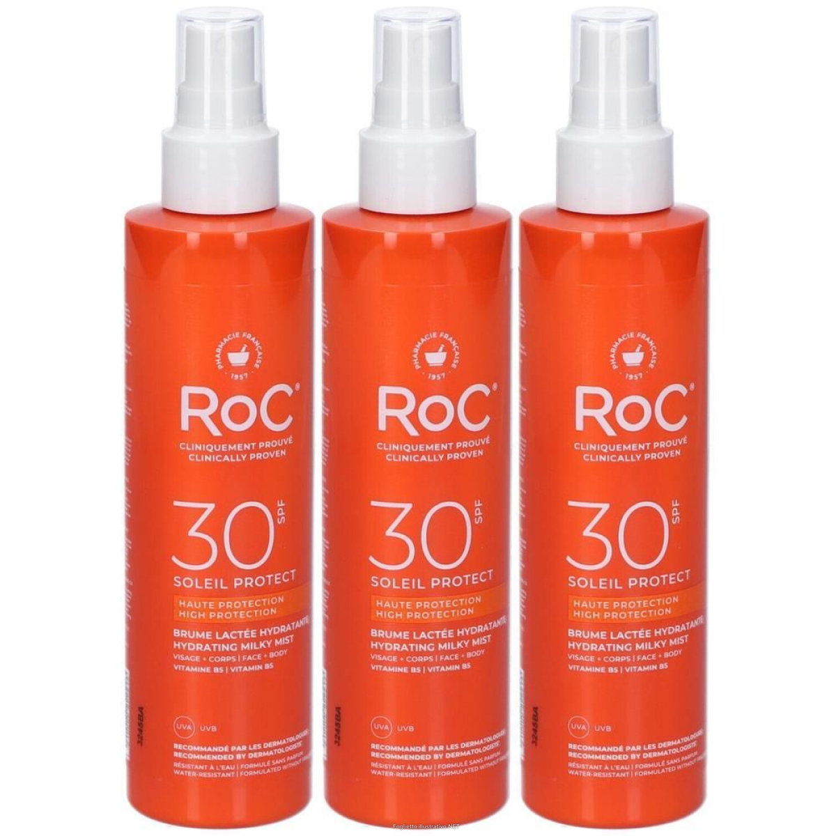 Cerca Offerte di roc® soleil protect lozione corpo spray idratante spf30 3x200 ml e acquista online