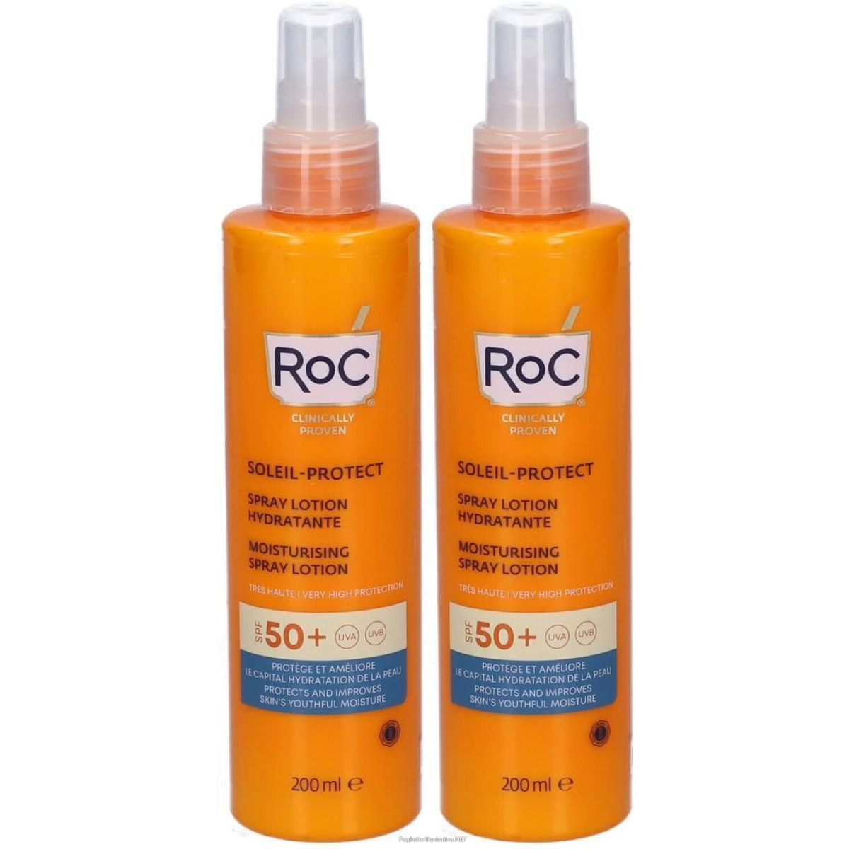 Cerca Offerte di roc soleil protect lozione spray idratante spf 50+ 2x200 ml pe e acquista online