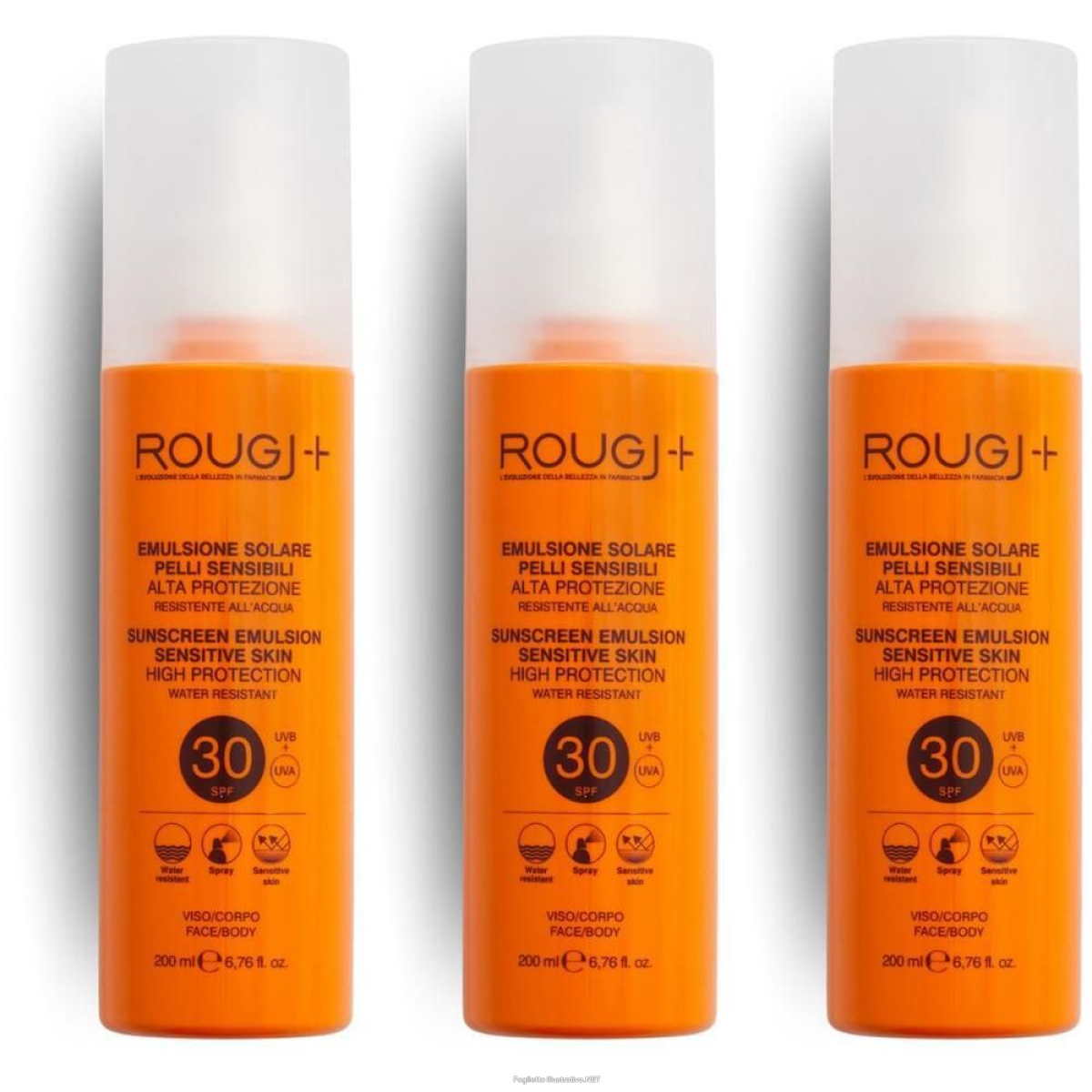 Cerca Offerte di rougj protezione solare spf30 per pelli sensibili 3x200 ml e acquista online