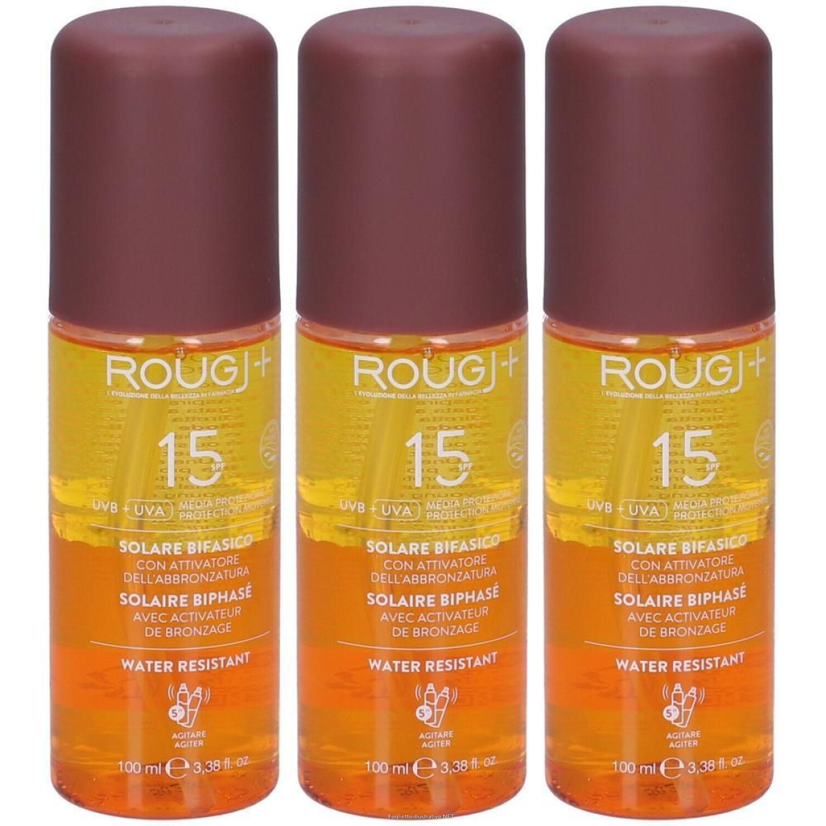 Cerca Offerte di rougj solare bifasico spf15 con attivatore di melanina 3x100 ml e acquista online