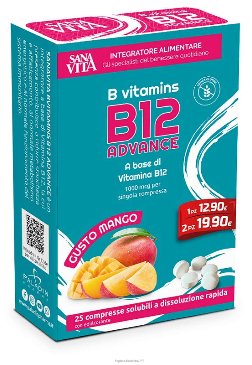 Cerca Offerte di sanavita - b vitamins b12 adavance gusto mango confezione 25 compresse e acquista online