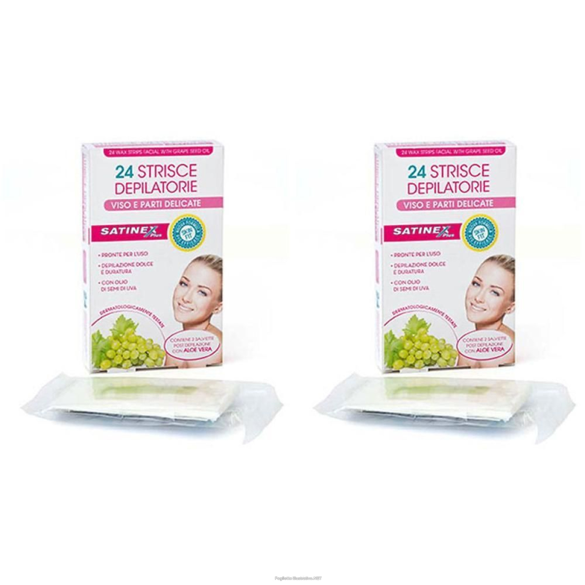 Cerca Offerte di satinex plus strisce depilatorie viso e parti delicate 2x24 pz e acquista online