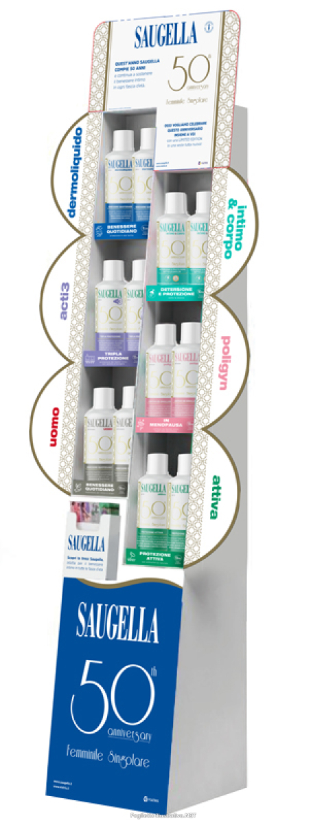 Cerca Offerte di saugella espositore 50 anniversario 2024 2 dermoliquido 500 ml + 2 poligyn 500 ml + 2 attiva 500 ml + 2 acti3 500 ml + 2 intimo & corpo 500 ml + 2 uomo 500 ml e acquista online