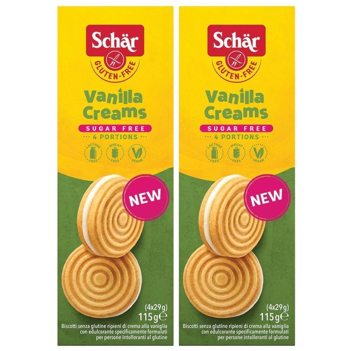 Cerca Offerte di Schär vanilla creams biscotti senza glutine e zucchero 2x115 g e acquista online