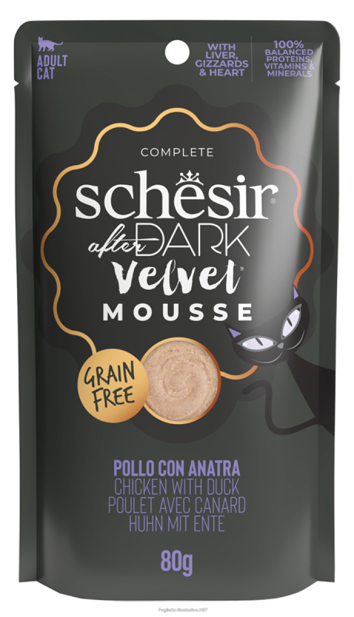 Cerca Offerte di schesir after dark gusto pollo con anatra in mousse cibo umido gatti adulti busta 80g e acquista online