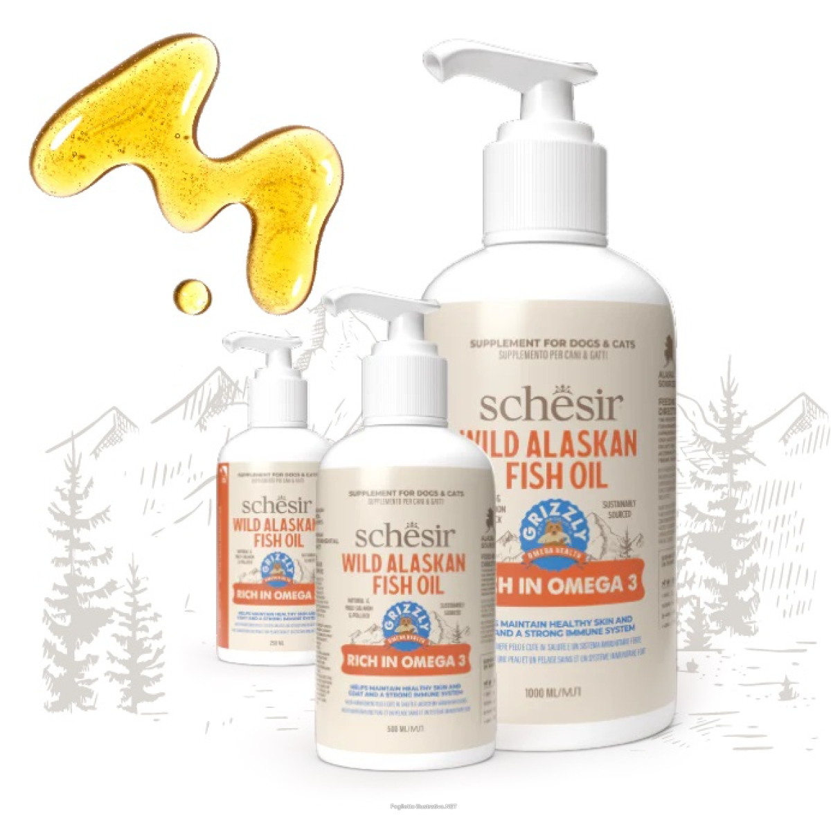 Cerca Offerte di schesir cane/gatto olio di salmone selvaggio omega3 250ml e acquista online