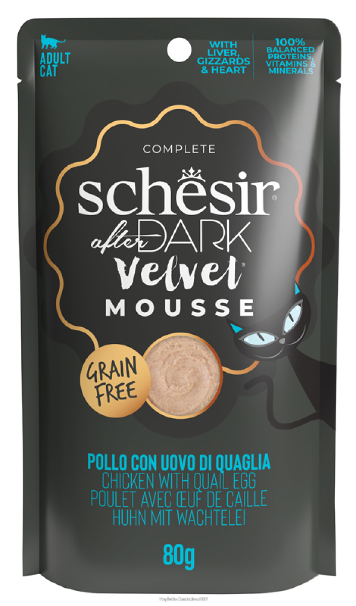 Cerca Offerte di schesir gatto after dark velvet mousse adulto pollo & uovo di quaglia busta 80 gr e acquista online