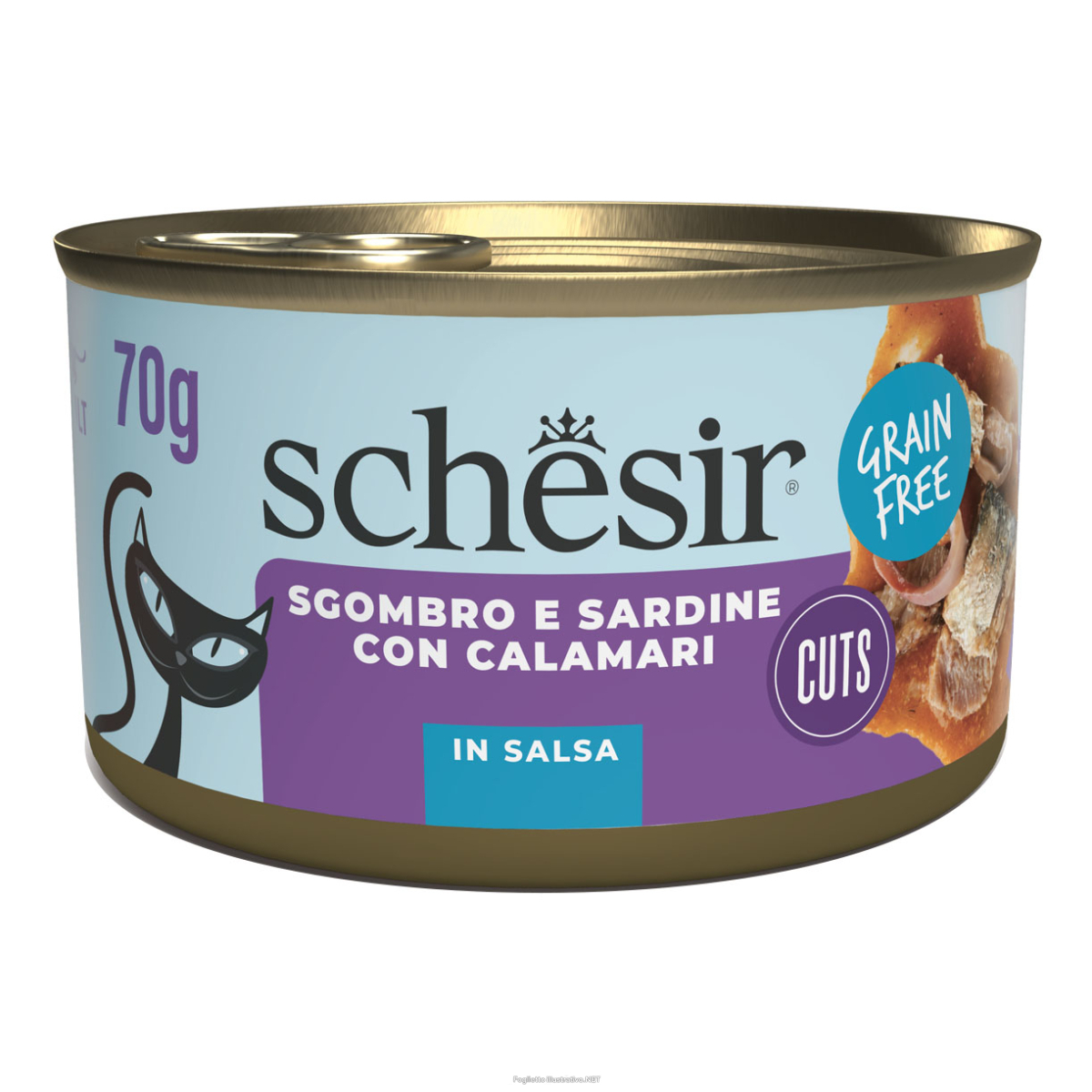 Cerca Offerte di schesir gatto salsa grain free sgombro con sardine e calamari 70gr (lattina) e acquista online