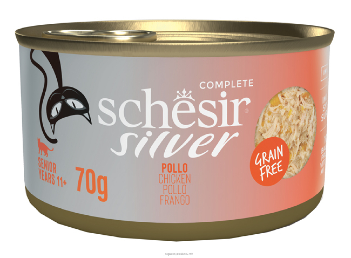 Cerca Offerte di schesir gatto silver grain free senior pollo 70gr (lattina) e acquista online