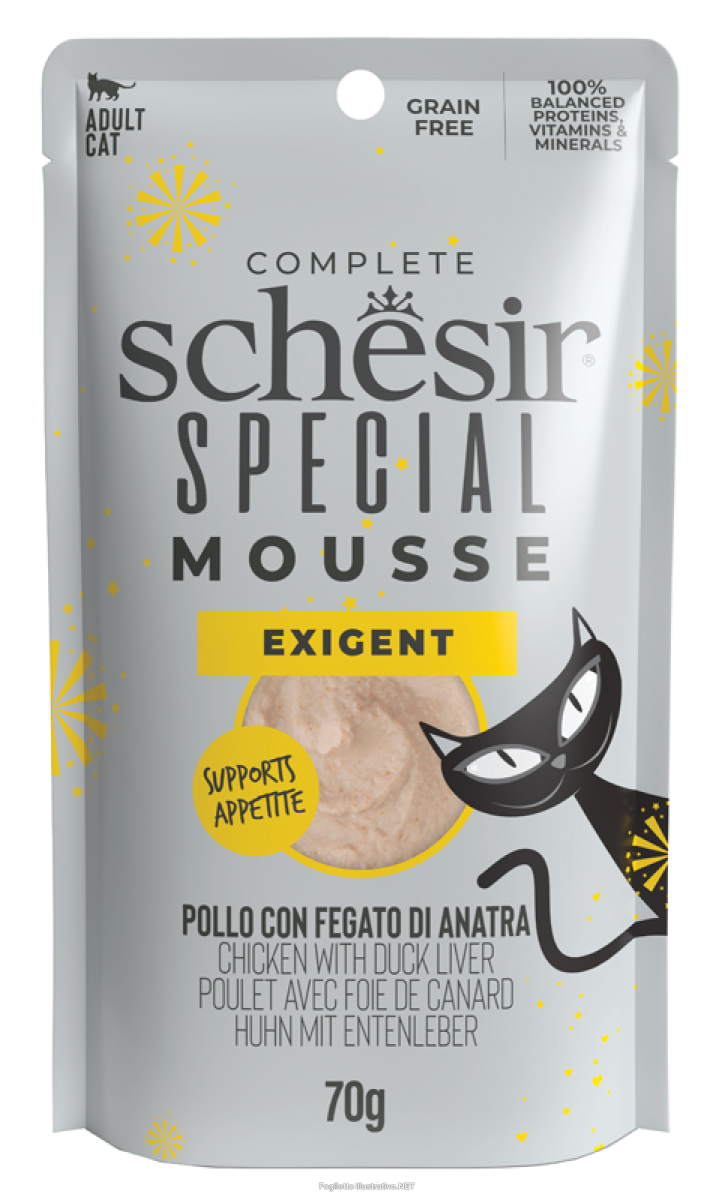 Cerca Offerte di schesir gatto special mousse exigent adult pollo fegato di anatra 70gr (bustina) e acquista online