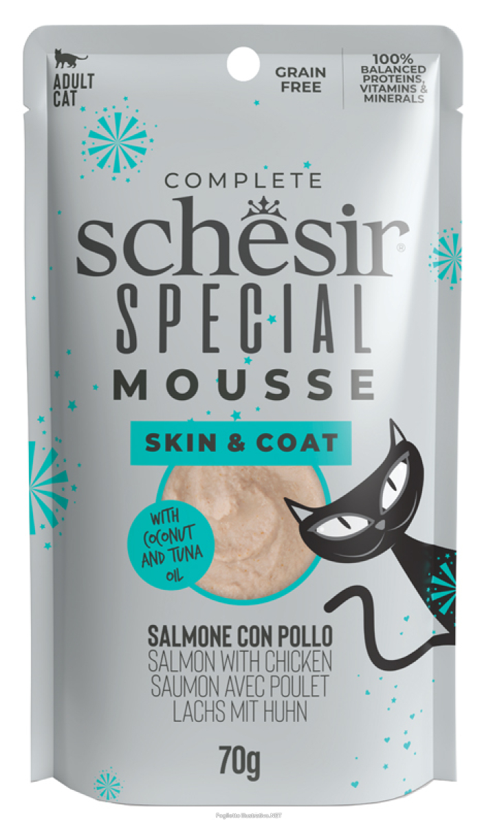 Cerca Offerte di schesir gatto special mousse skin&coat adulto salmone & pollo busta 70 gr e acquista online