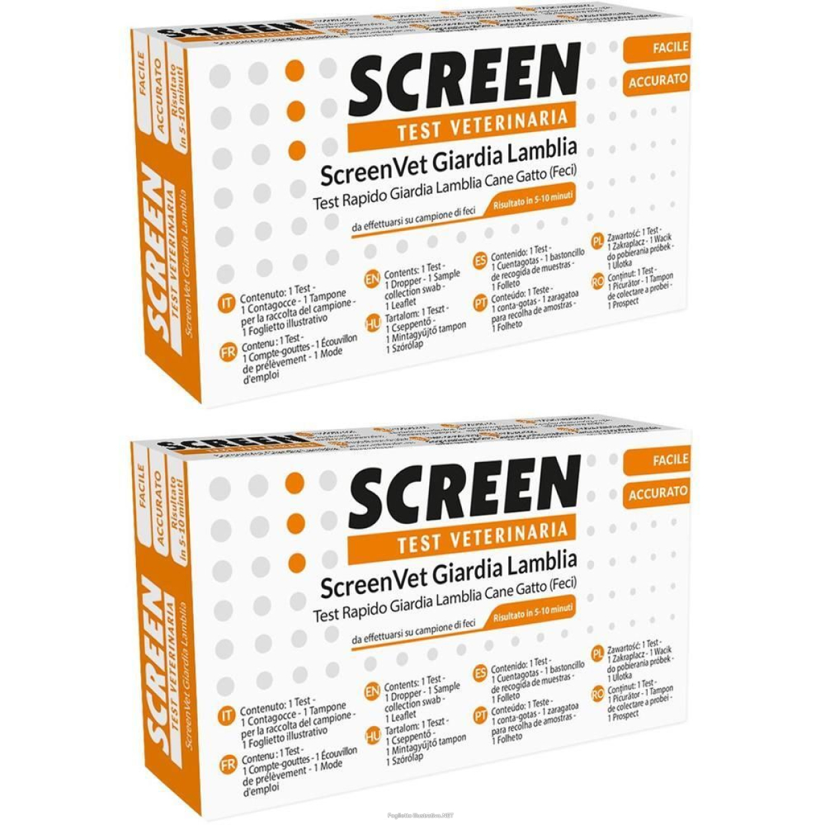 Cerca Offerte di Screenvet Test Rapido Veterinaria Giardia Lamblia Feci Cane e Gatto 2X e acquista online