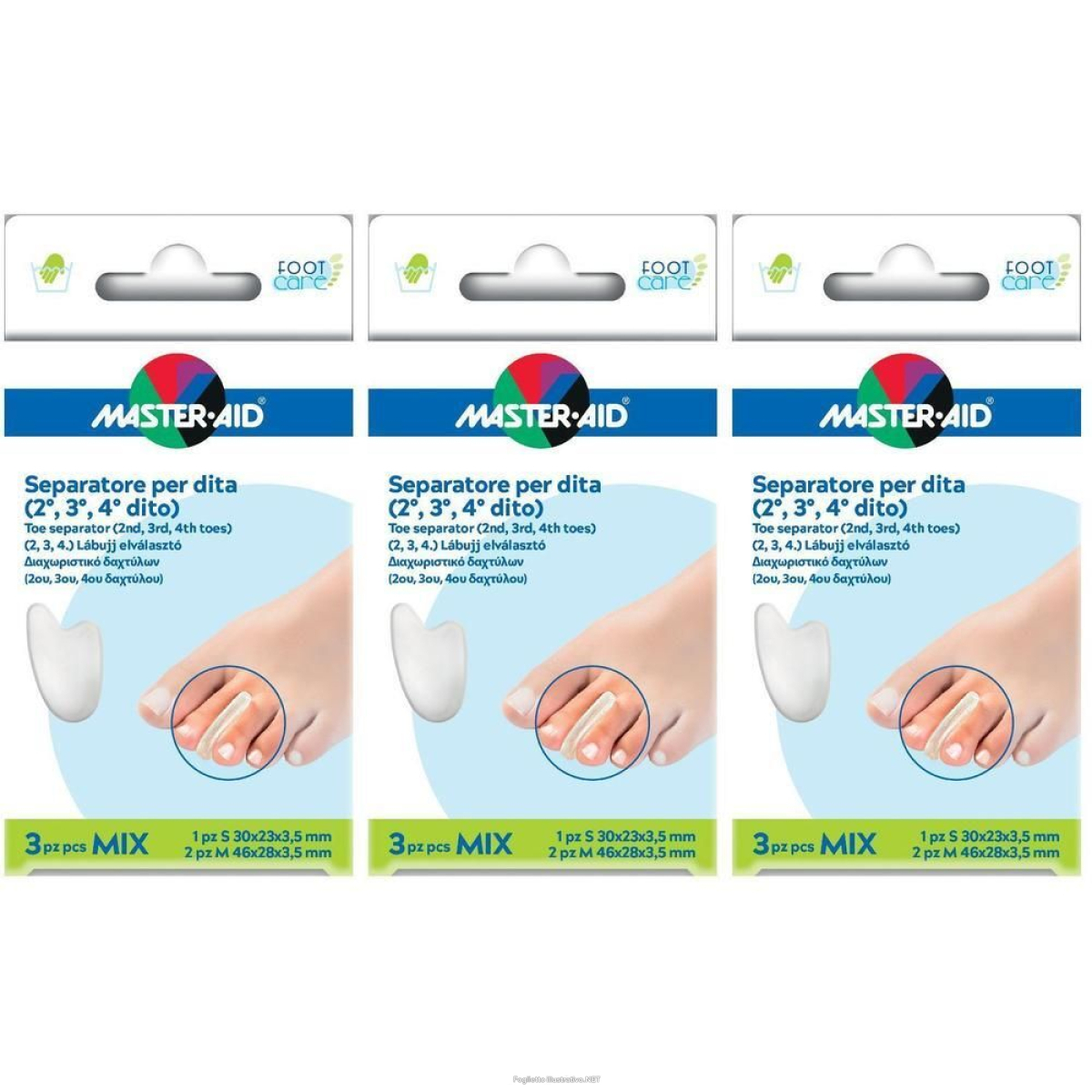 Cerca Offerte di separatore dita in gel master-aid footcare mix 1 small + 2 medium c9 3 e acquista online