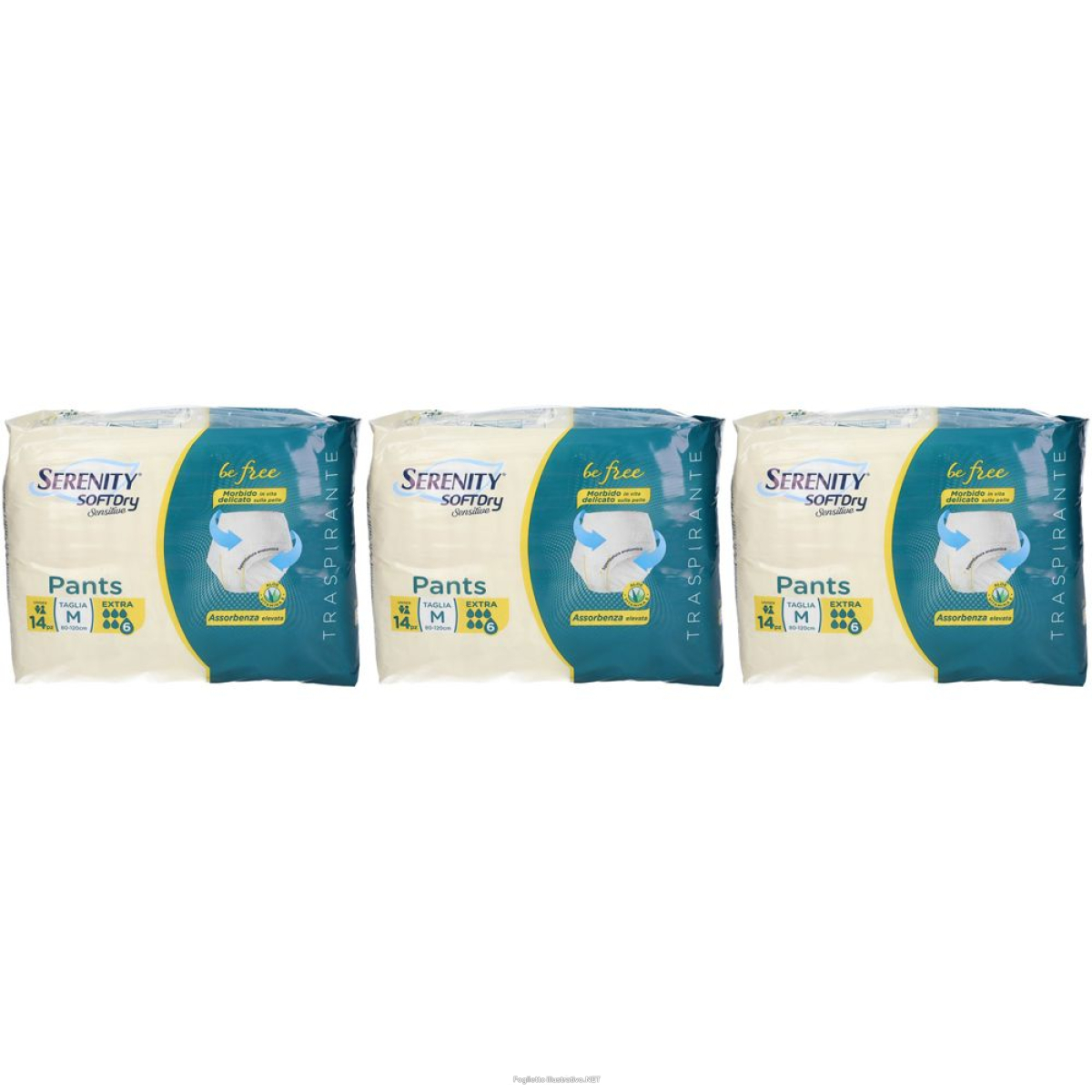 Cerca Offerte di serenity® soft dry be free taglia m set da 3 3x14 pz pantaloni usa e g e acquista online