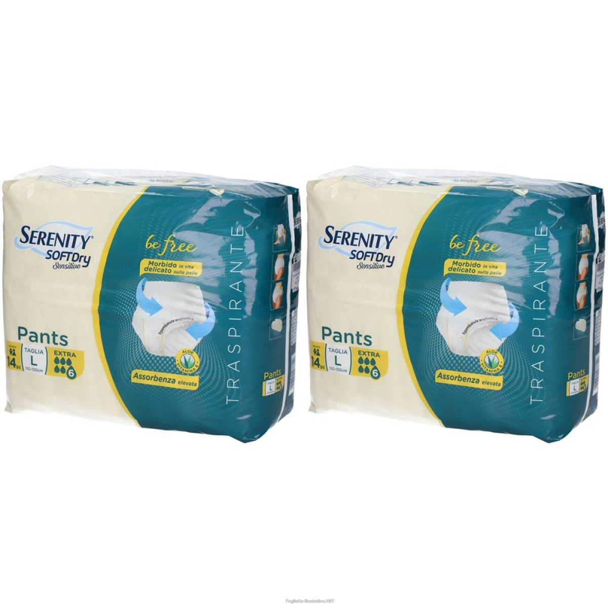 Cerca Offerte di serenity softdry sensitive be free pants l set da 2 2x14 pz pannolini e acquista online