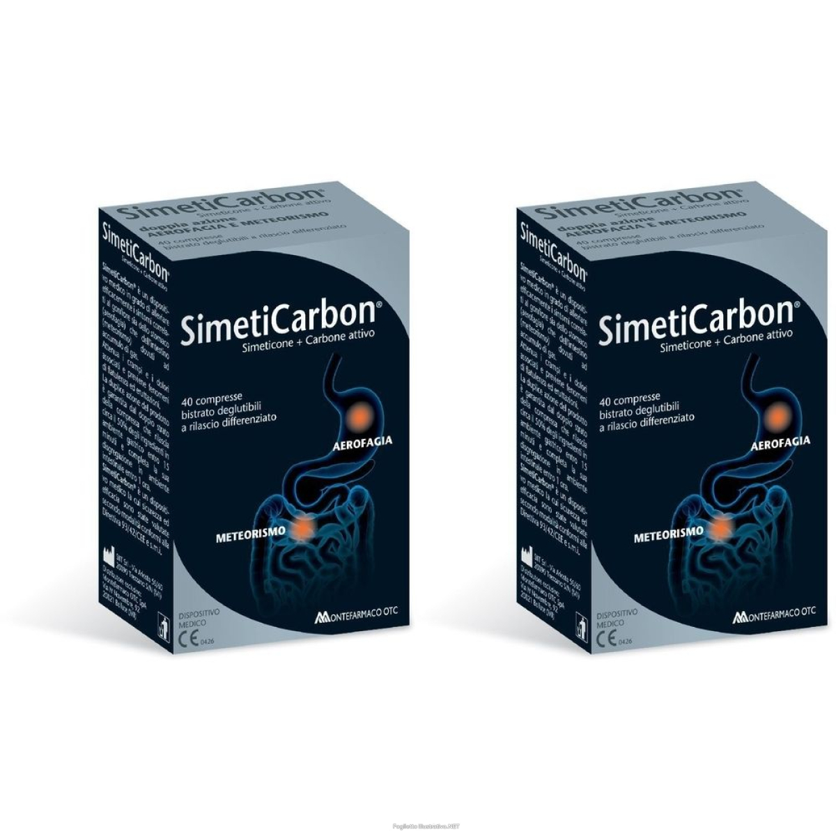 Cerca Offerte di simeticarbon® simeticone + carbone attivo set da 2 2x40 pz compresse e acquista online