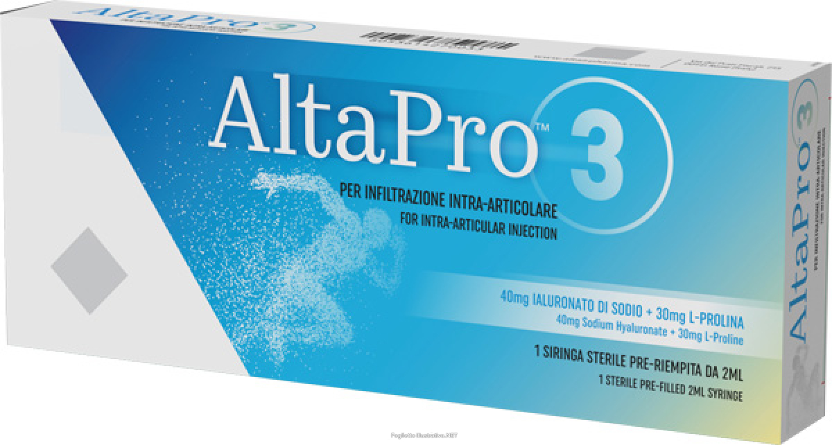 Cerca Offerte di siringa intra-articolare altapro 1 acido ialuronico 40mg e l prolina 30mg 2 ml 1 pezzo e acquista online