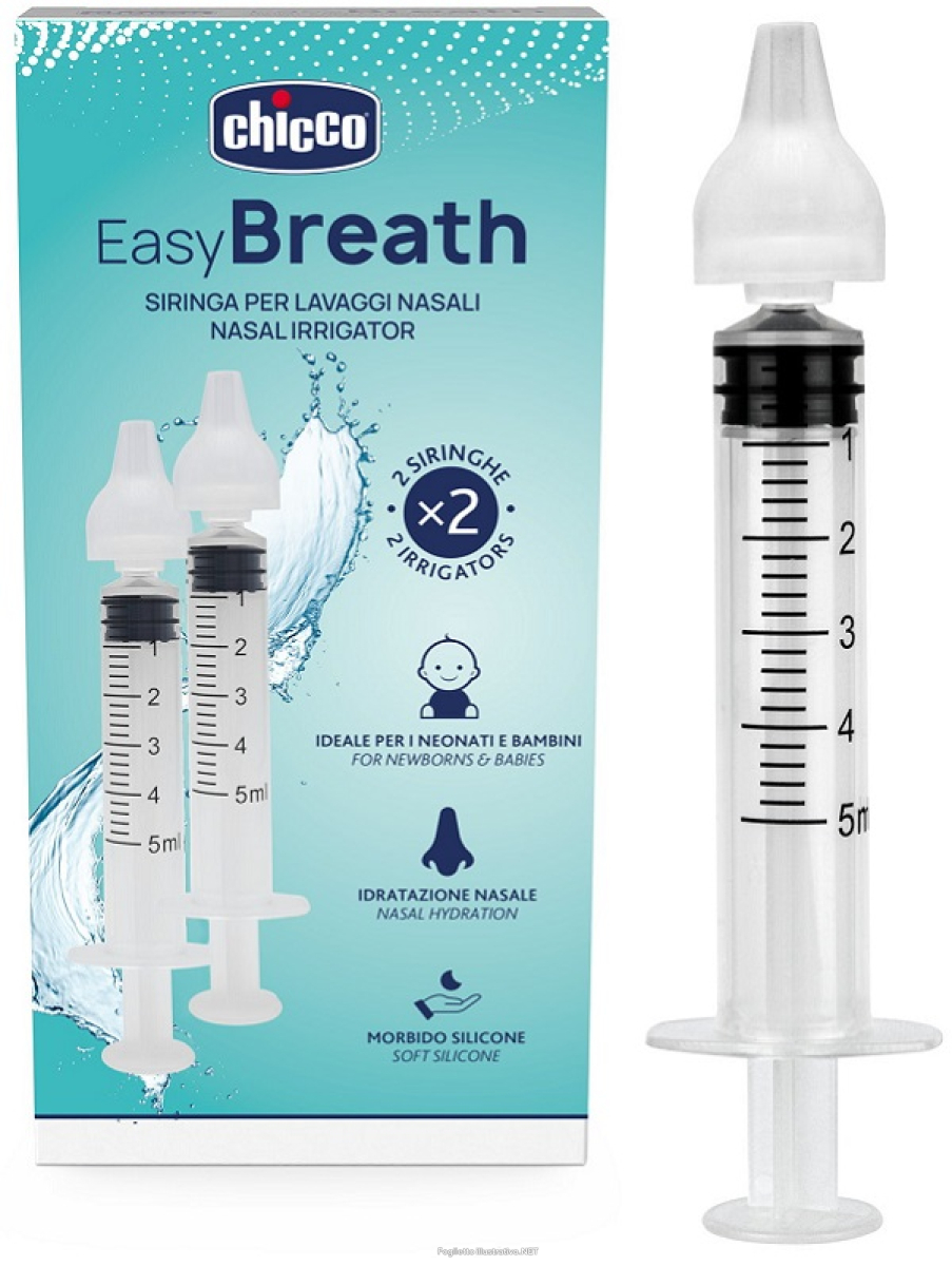 Cerca Offerte di siringa nasale lavaggi easy breath chicco per lavaggi nasali bambini 2 siringhe da 5 ml e acquista online