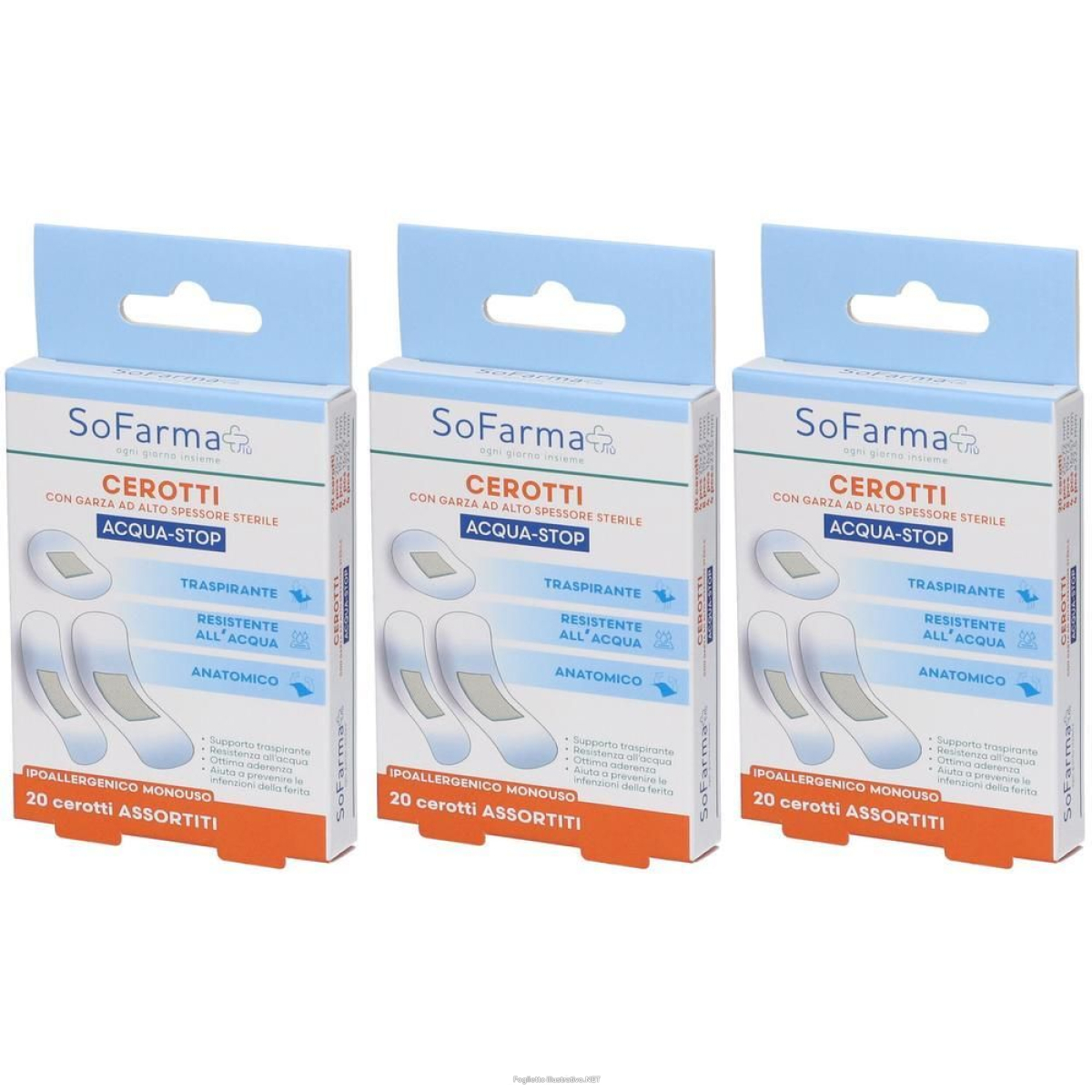 Cerca Offerte di sofarmapiu' cerotto acquastop assortiti 3x20 st e acquista online