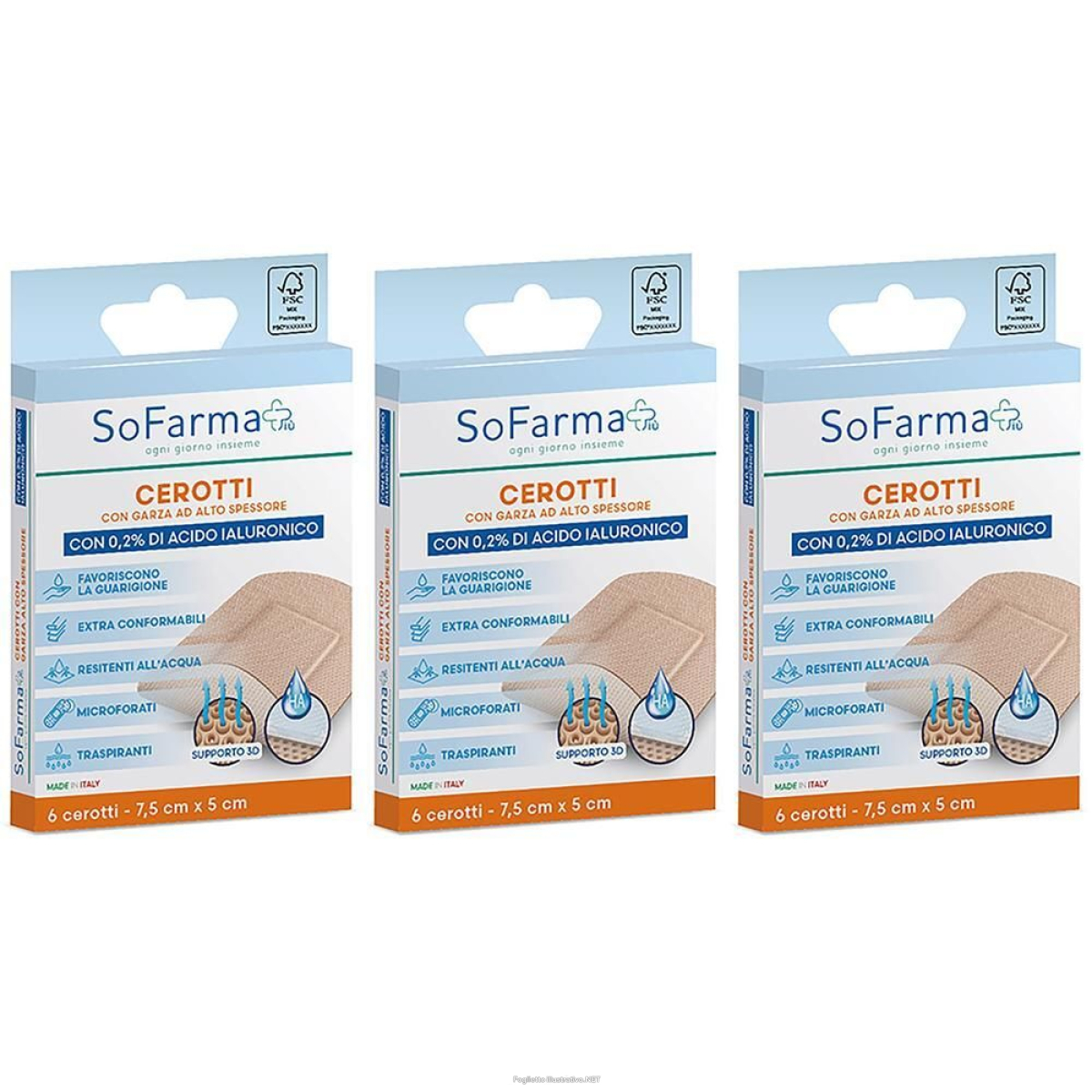 Cerca Offerte di sofarmapiu' cerotto cicatrizzante 7,5x5 cm 3x6 st e acquista online