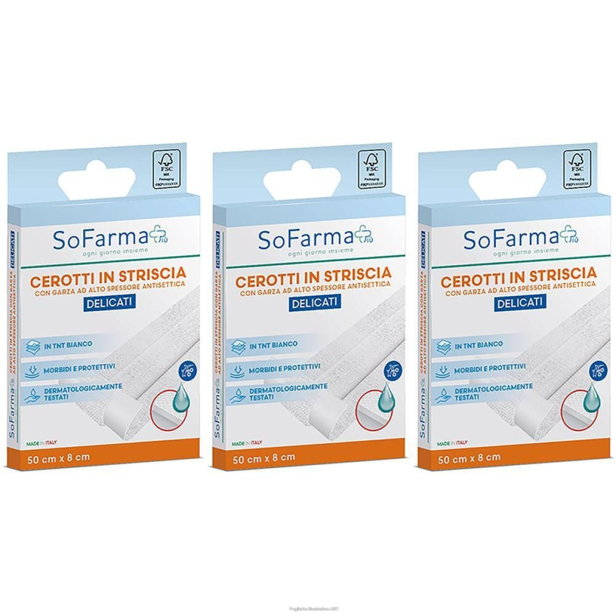 Cerca Offerte di Sofarmapiu' Cerotto Delicato Striscia 50x8 cm 3x1 St e acquista online