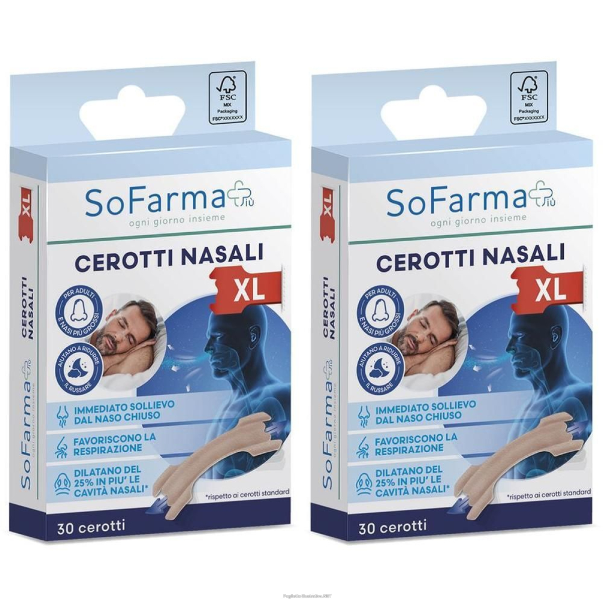 Cerca Offerte di sofarmapiu' cerotto nasale xl 30pz 2x30 st e acquista online