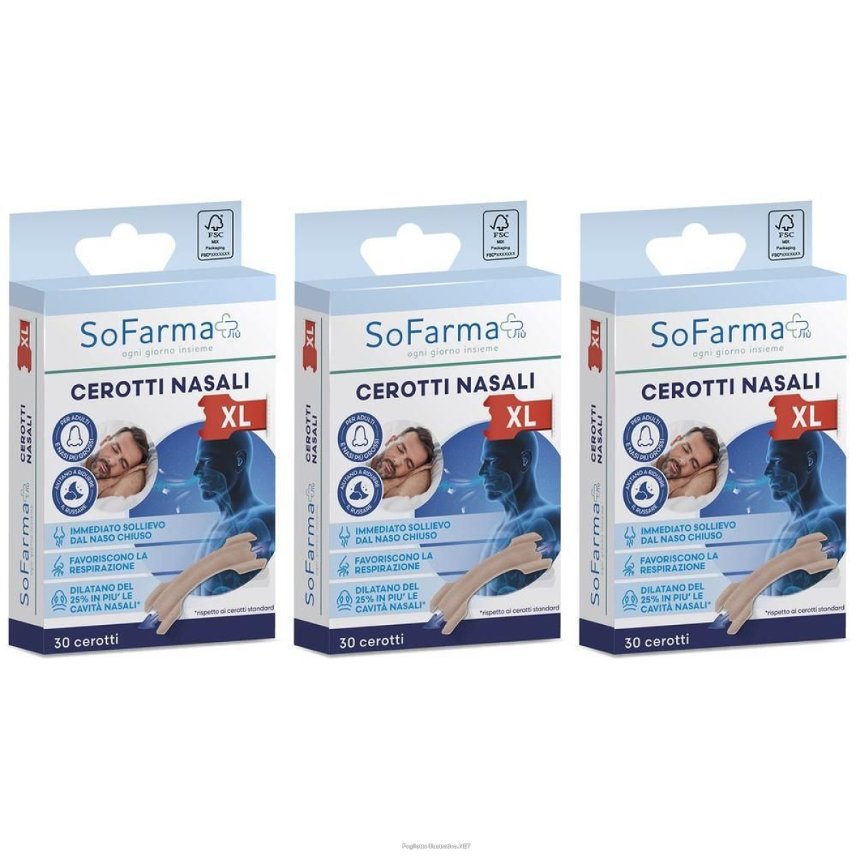 Cerca Offerte di sofarmapiu' cerotto nasale xl 30pz 3x30 st e acquista online