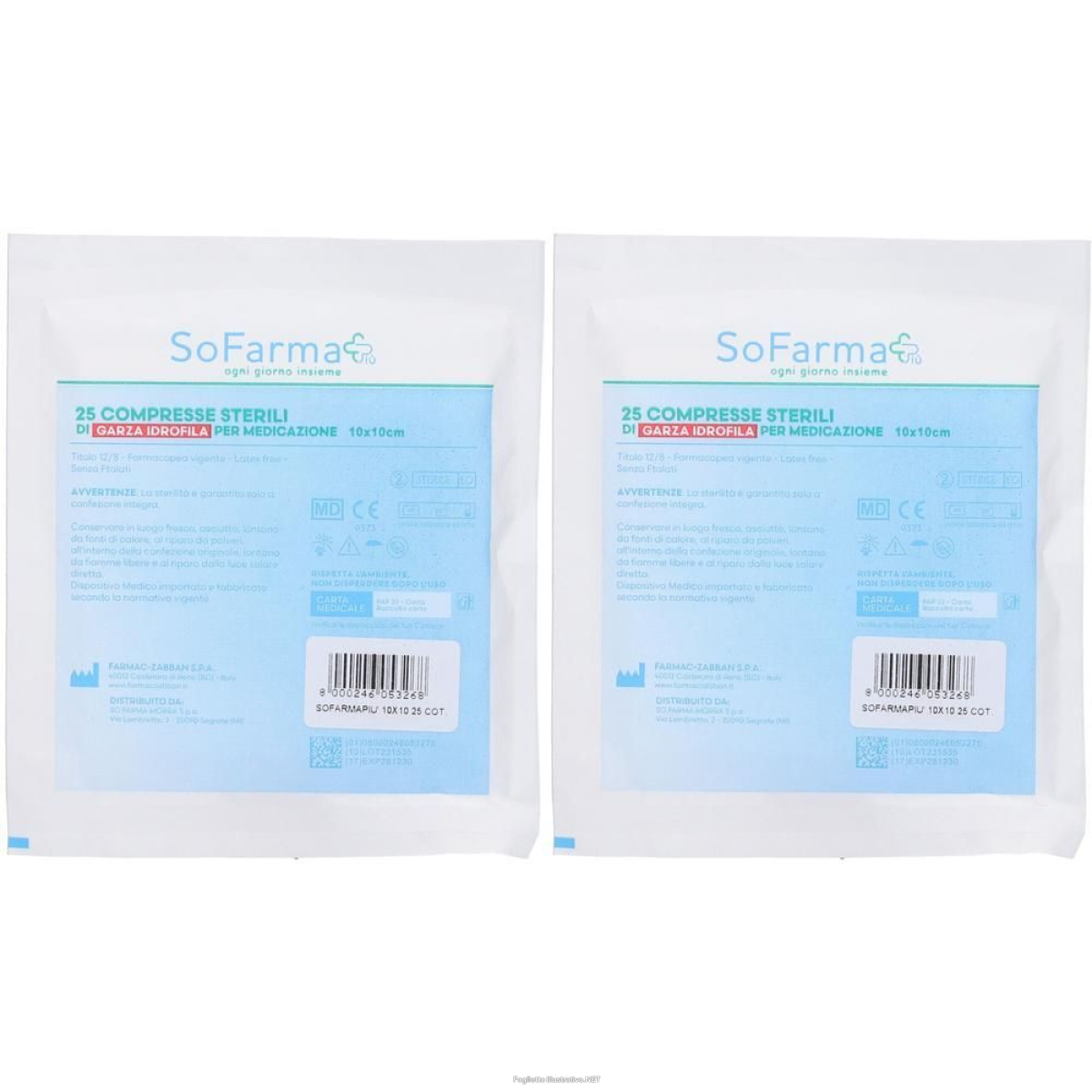 Cerca Offerte di sofarmapiu' compressa in cotone 10x10 cm 2 2x25 st e acquista online