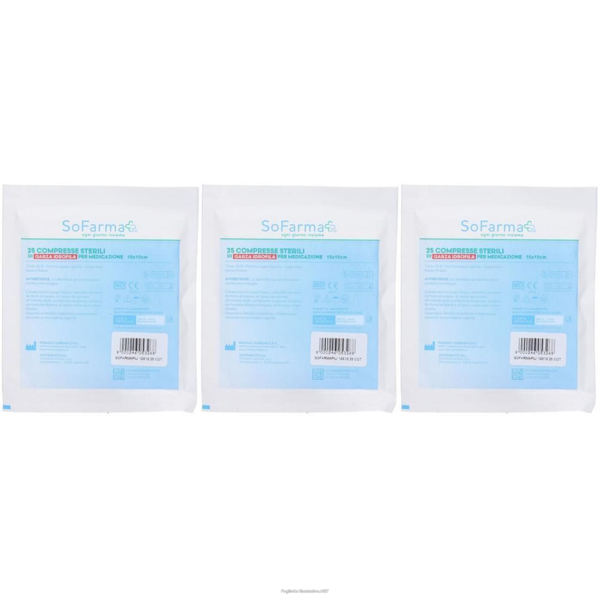 Cerca Offerte di sofarmapiu' compressa in cotone 10x10 cm 2 3x25 st e acquista online
