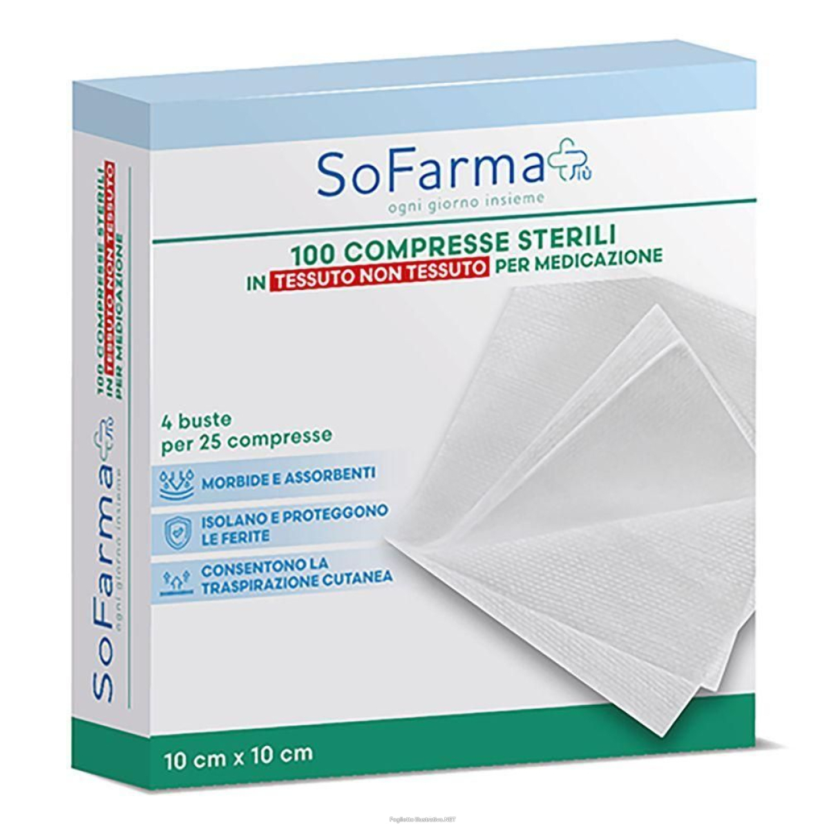 Cerca Offerte di sofarmapiu' compressa in tnt 10x10 cm 4x100 st e acquista online