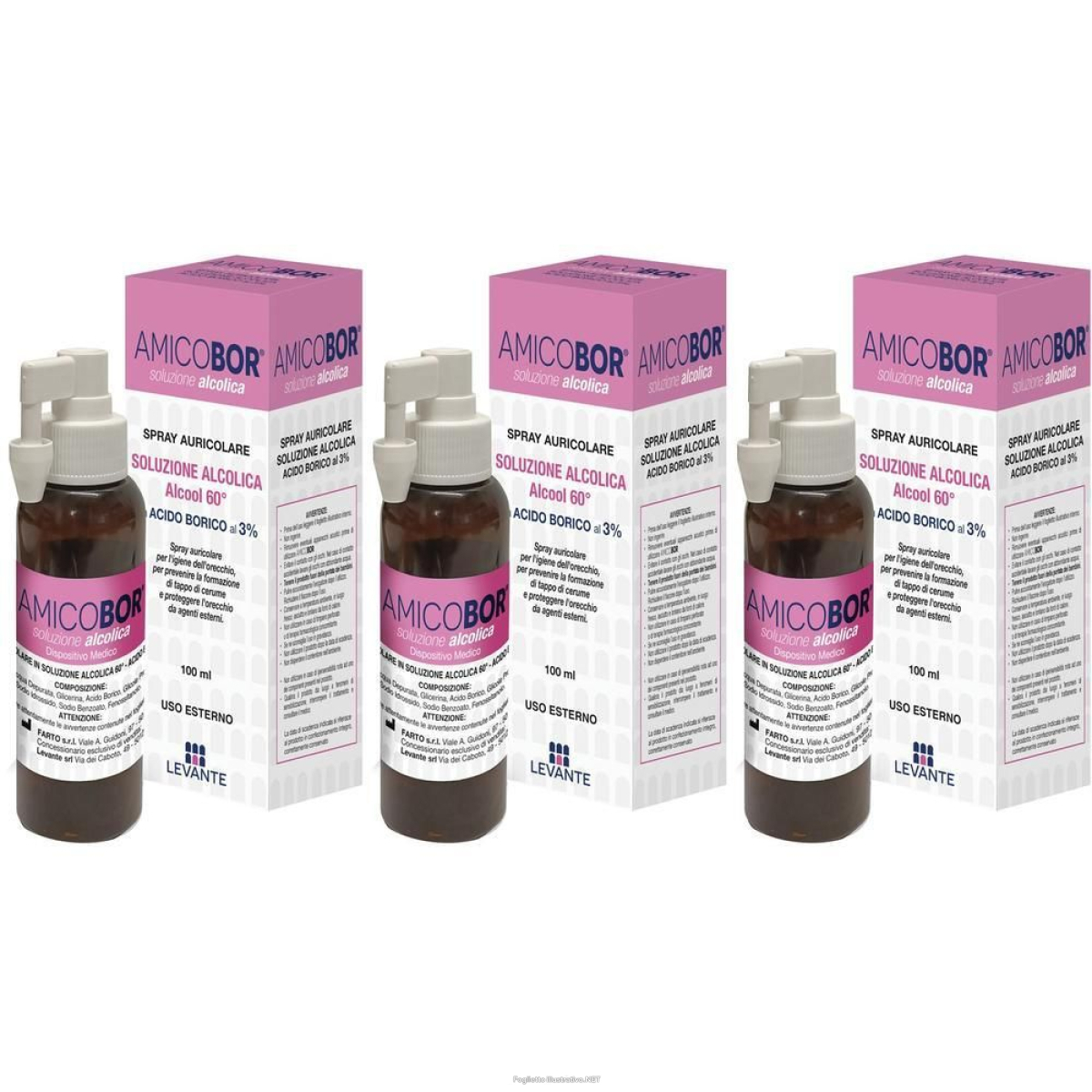 Cerca Offerte di Soluzione Alcolica per Irrigazione dell'Orecchio Amicobor 100 ml 3x100 e acquista online